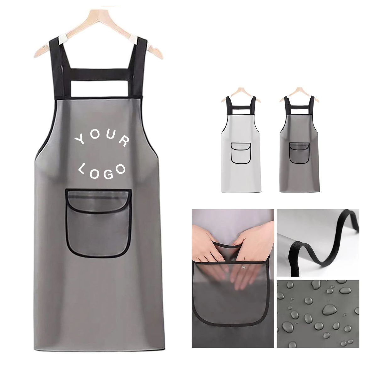TPU Waterproof Apron with Pockets and Straps 2