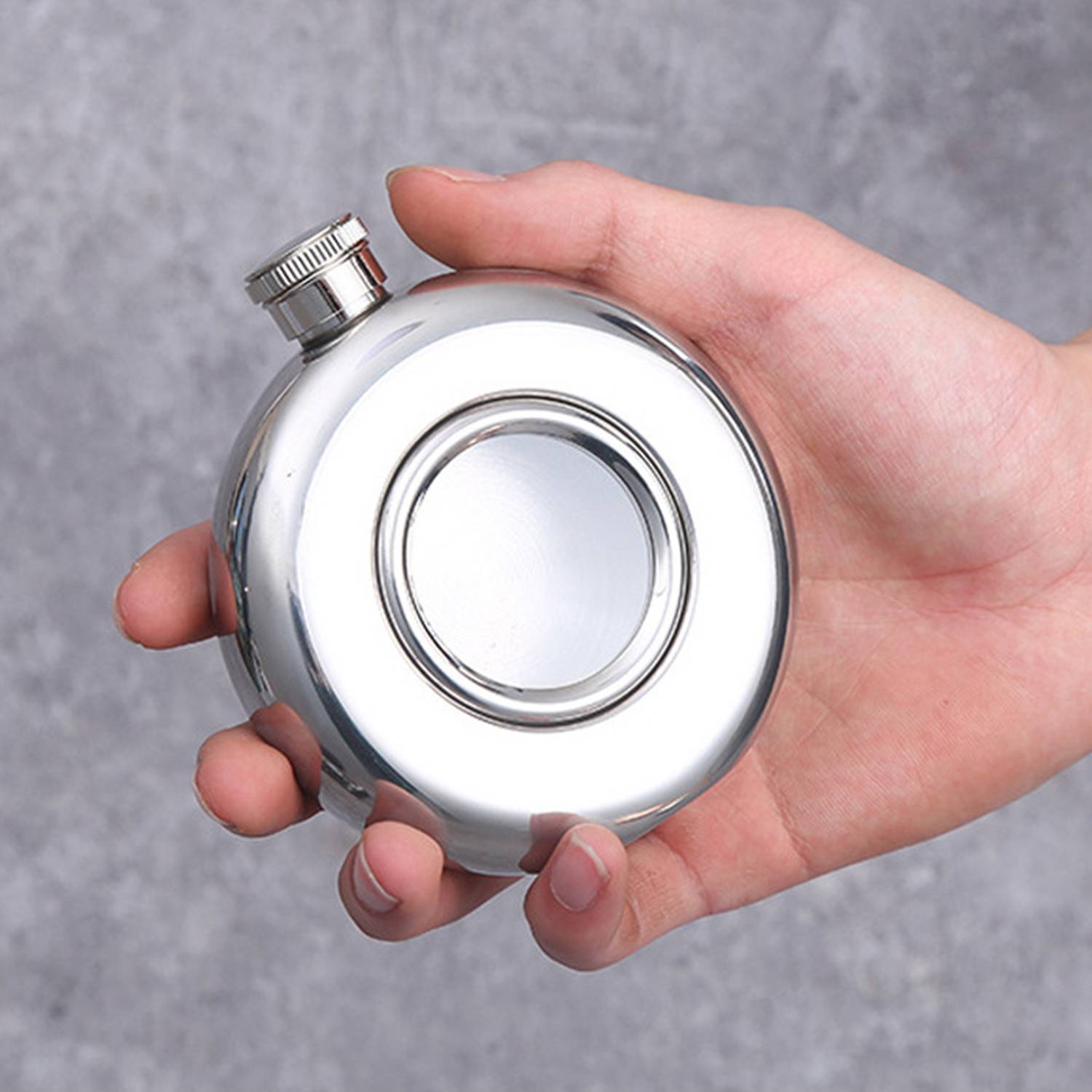 Portable Mini 5Oz Stainless Steel Round Hip Flask 2
