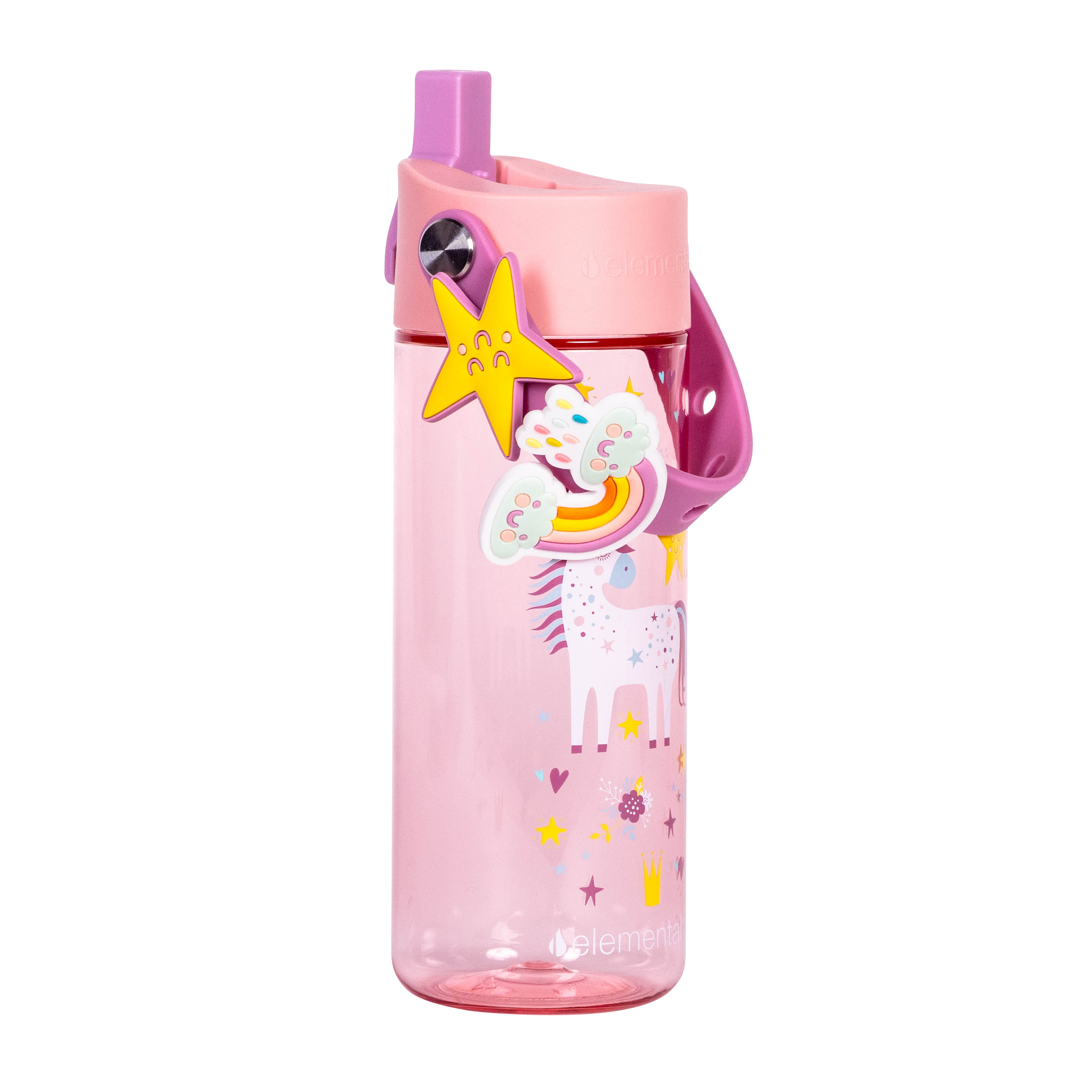 Elemental® Splash Charm 18oz Tritan Water Bottle - with Drinking Spout and Straw 22