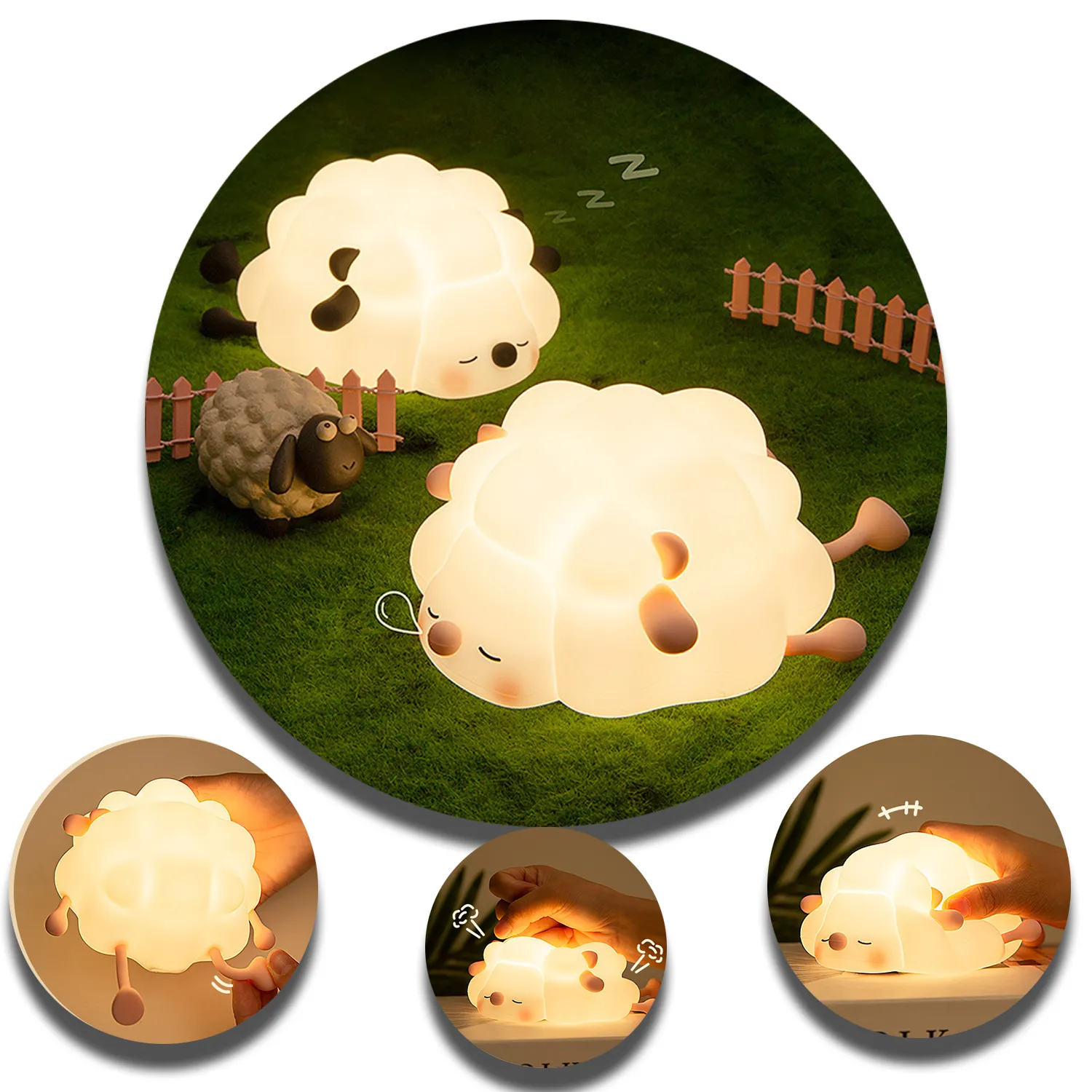 Food Grade Silicone Squishy Sheep LED Lamp 1
