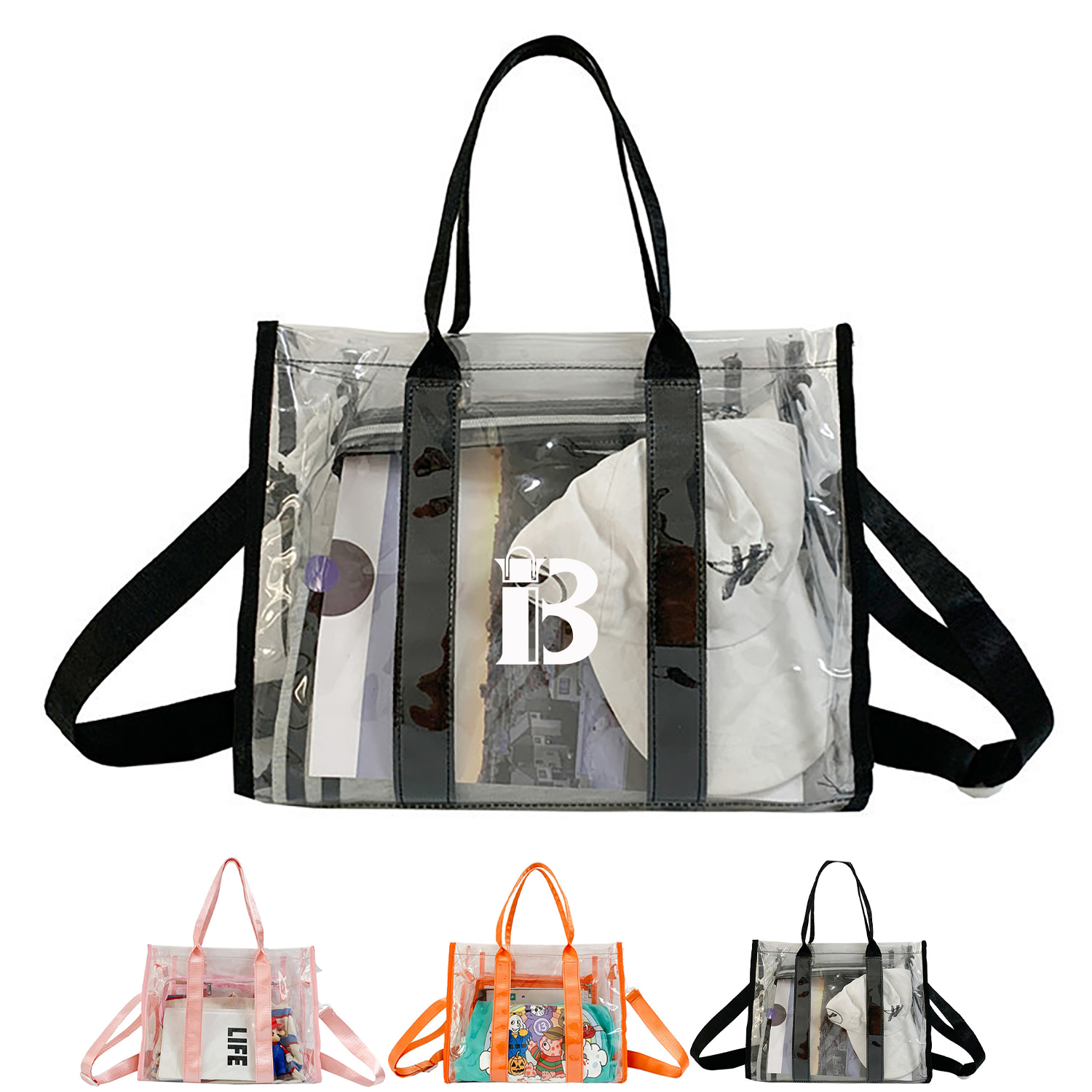 Durable And Spacious Transparent PVC Waterproof Beach Bag 1