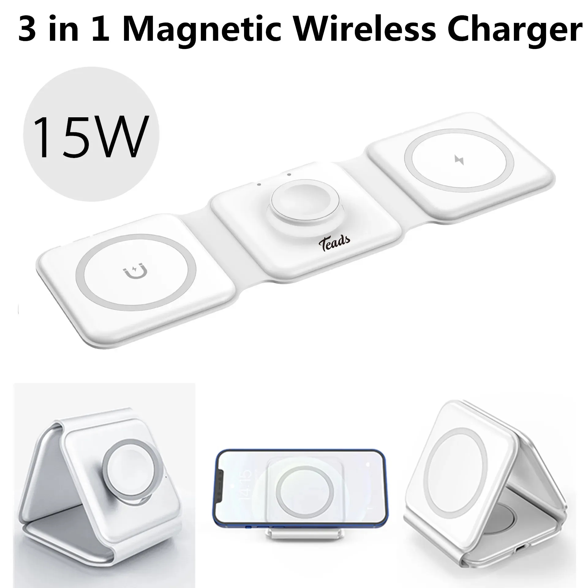 Magnetic Foldable 3 in 1 Mag-Safe Charger 1