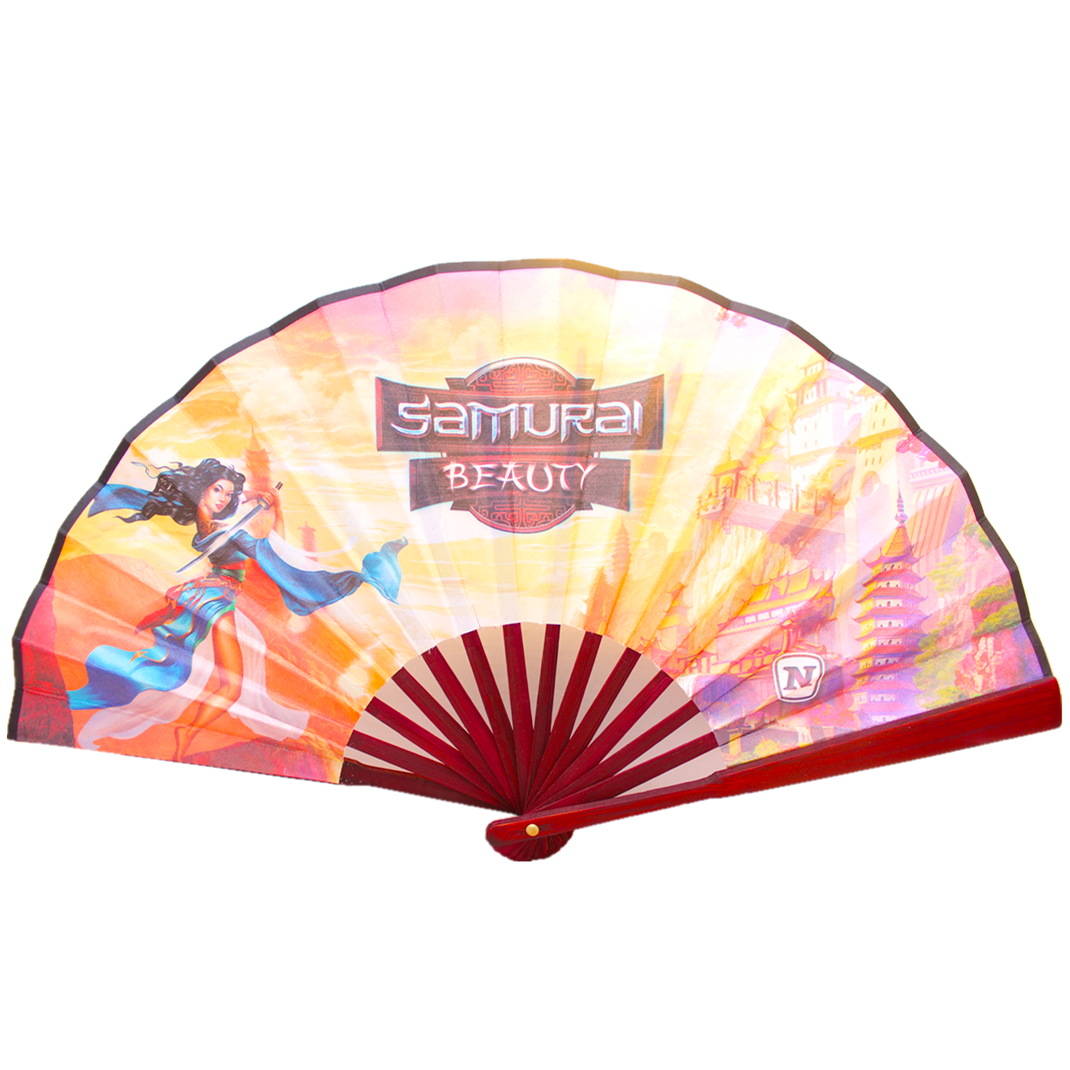 Traditional Bamboo Hand Fan - Premium Silky Fabric 11