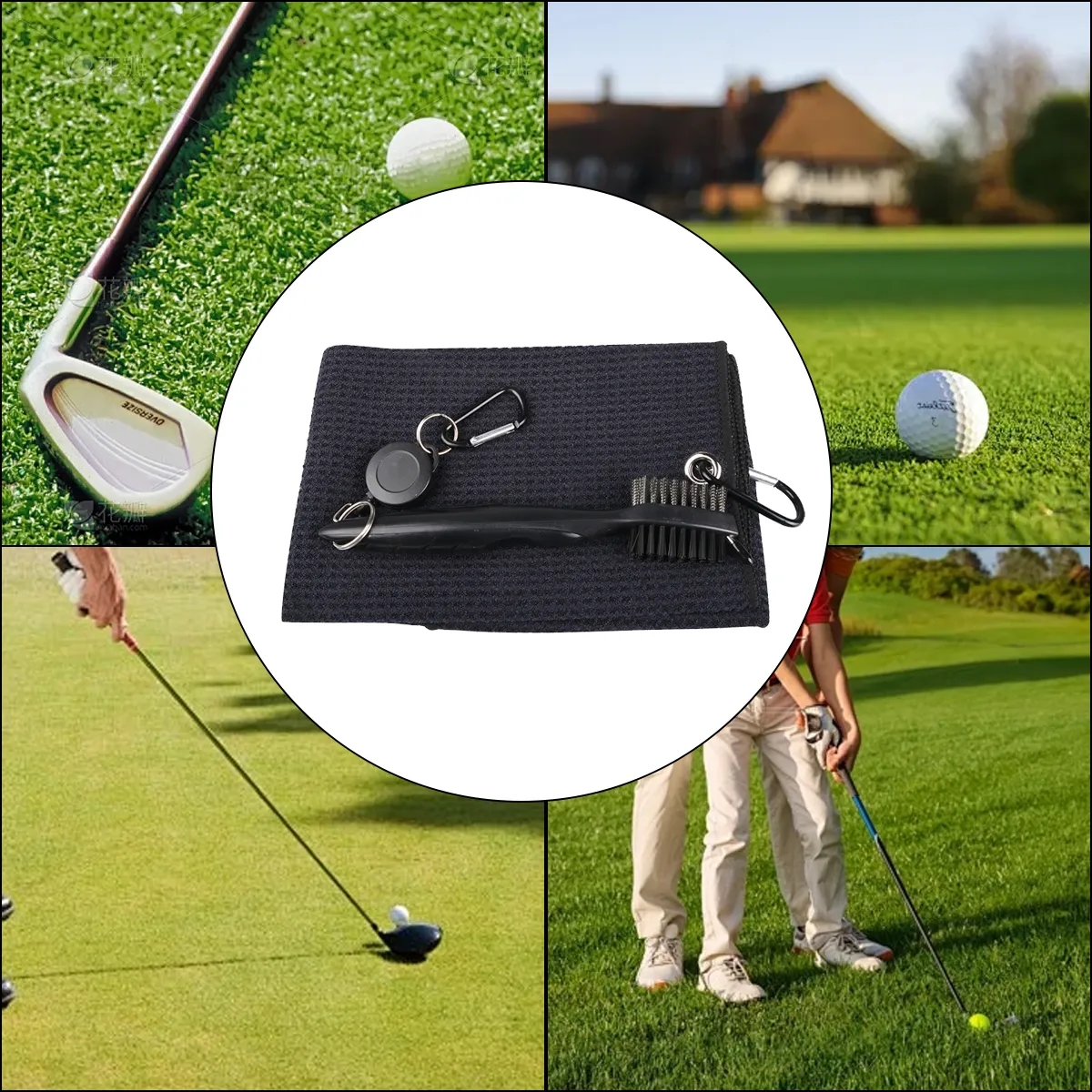 Premium Golf Club Cleaning Kit with Fork & Towel & Brush 1