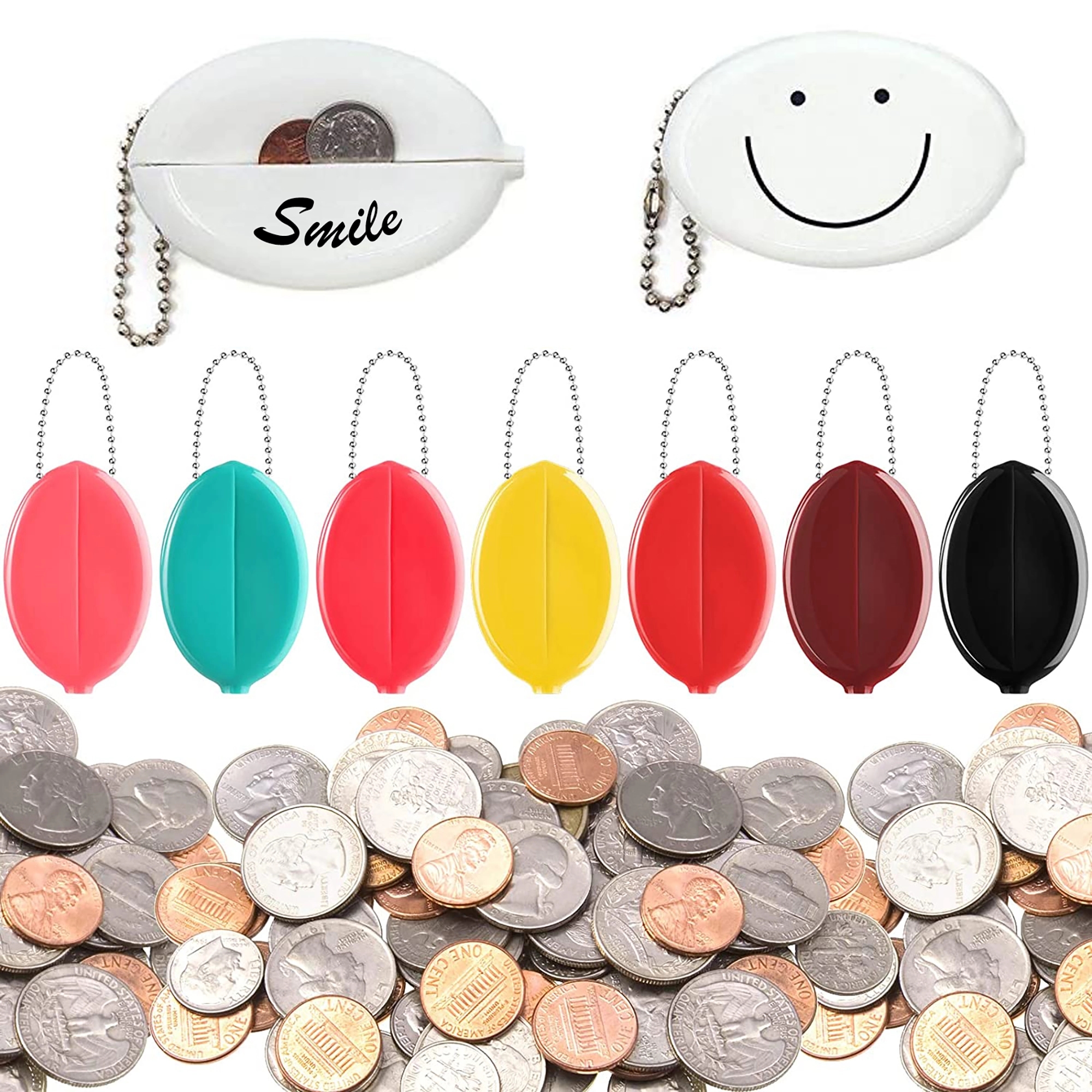 Colorful Rubber Oval Coin Purse 5