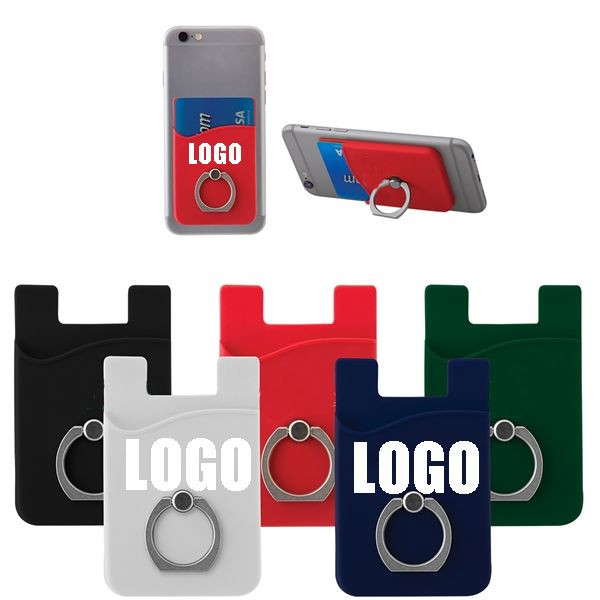 Silicone Phone Wallet W/ Metal Ring Holde 2