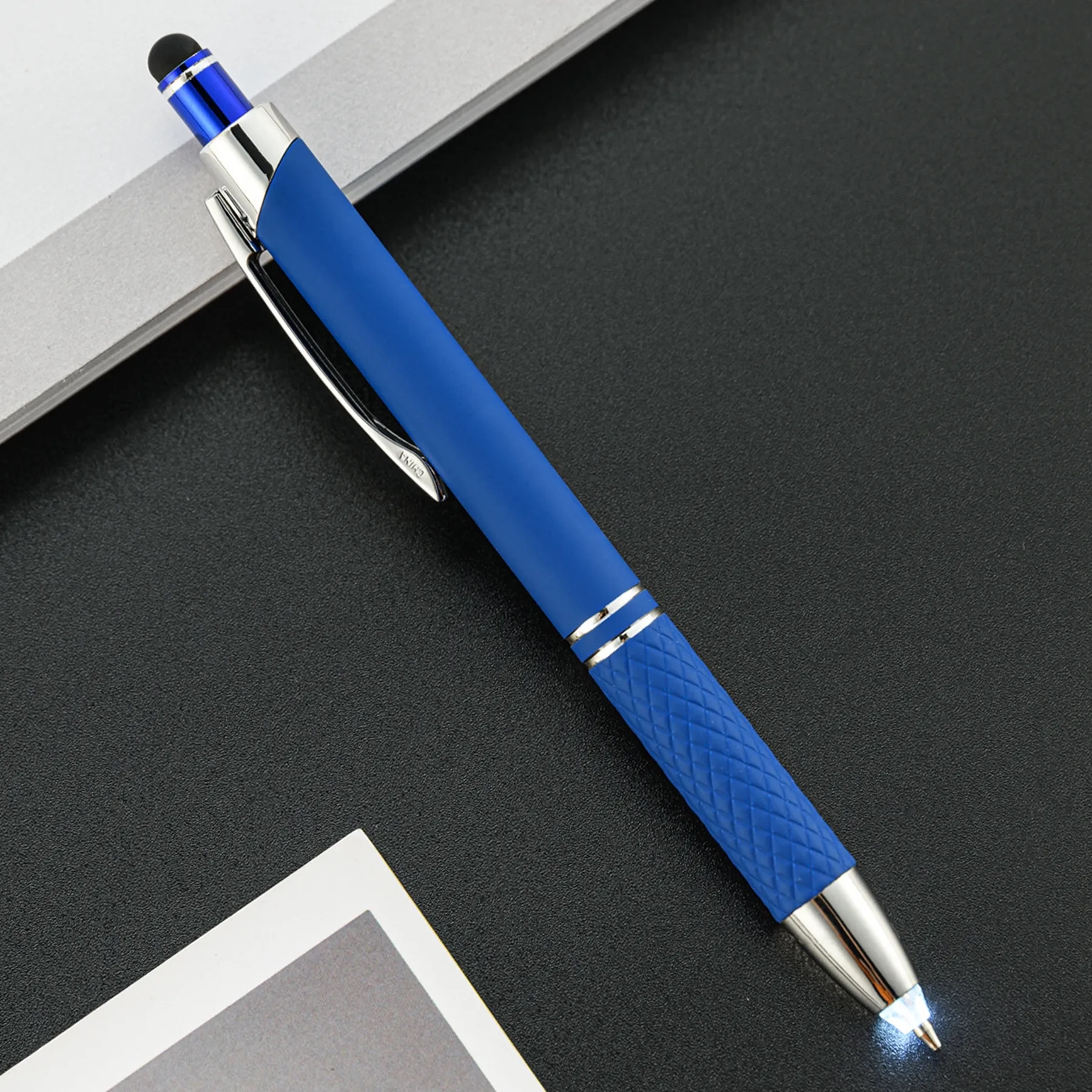 Multicolored LED Ballpoint Pen with Stylus 6