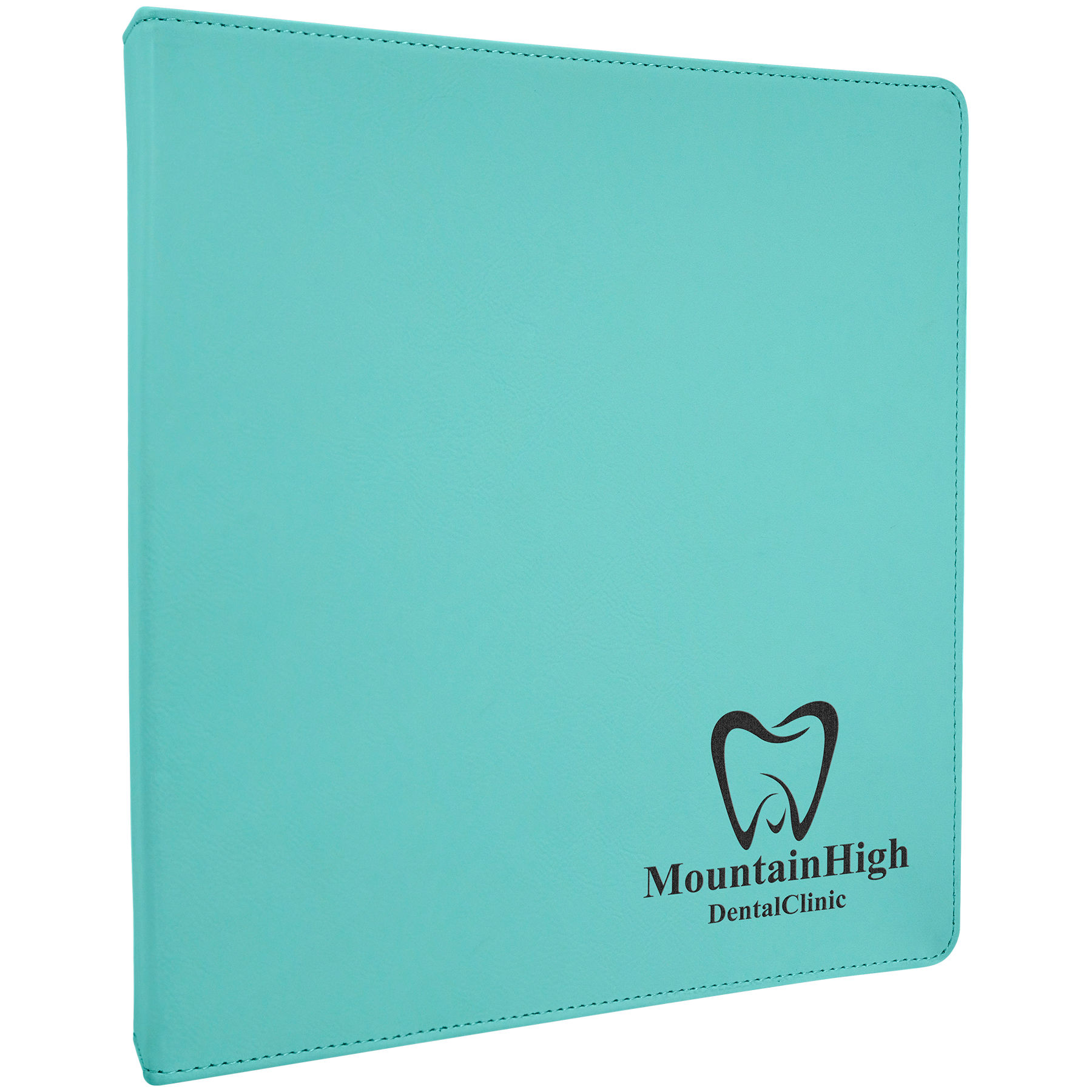 10 1/2" x 11 1/2" Teal Leatherette 3 Ring Binder w/1" Slant Rings 1