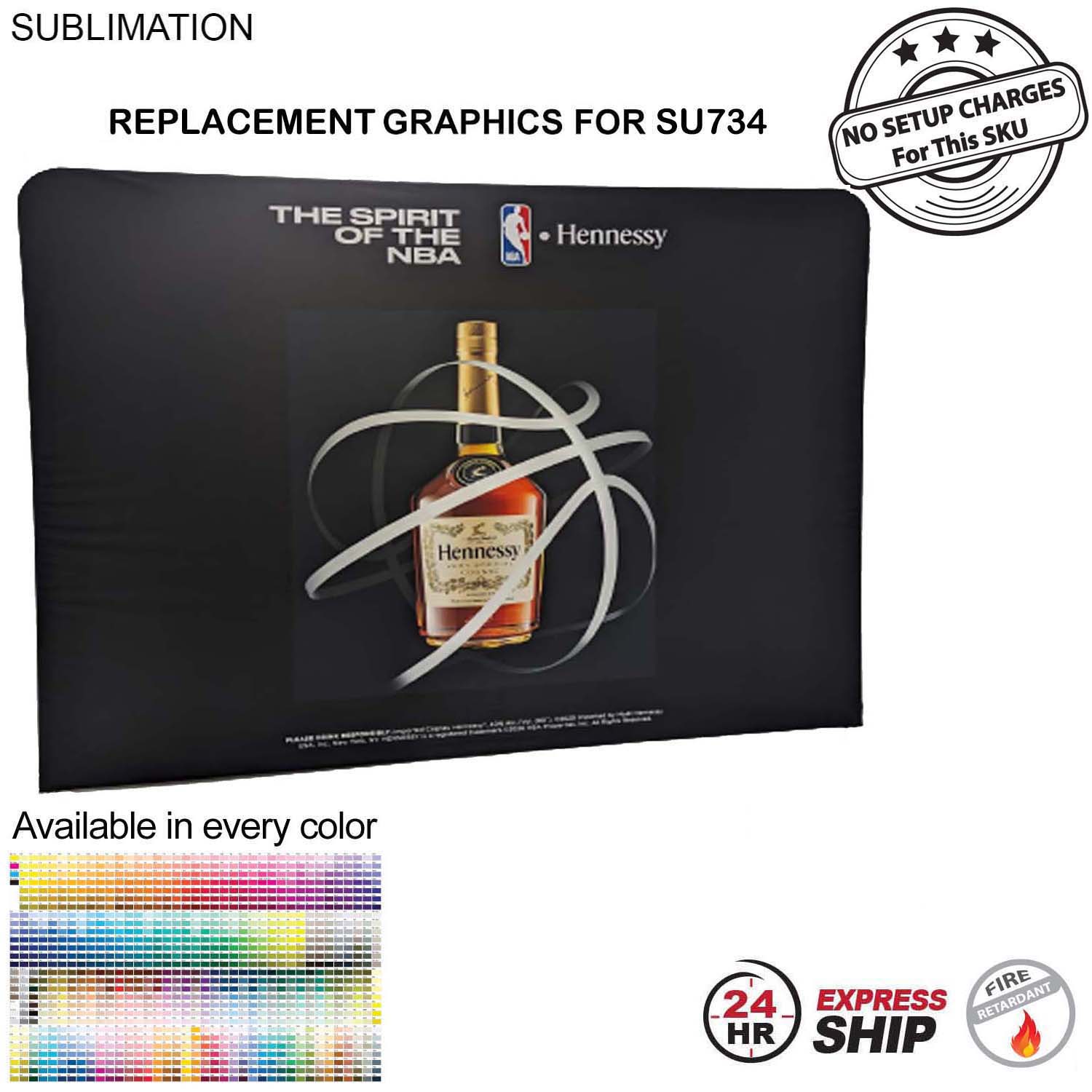 24Hr Express Ship- Replacement Graphics Double Sided 10'W x 8'H EuroFit Tension Fabric Slip on cover