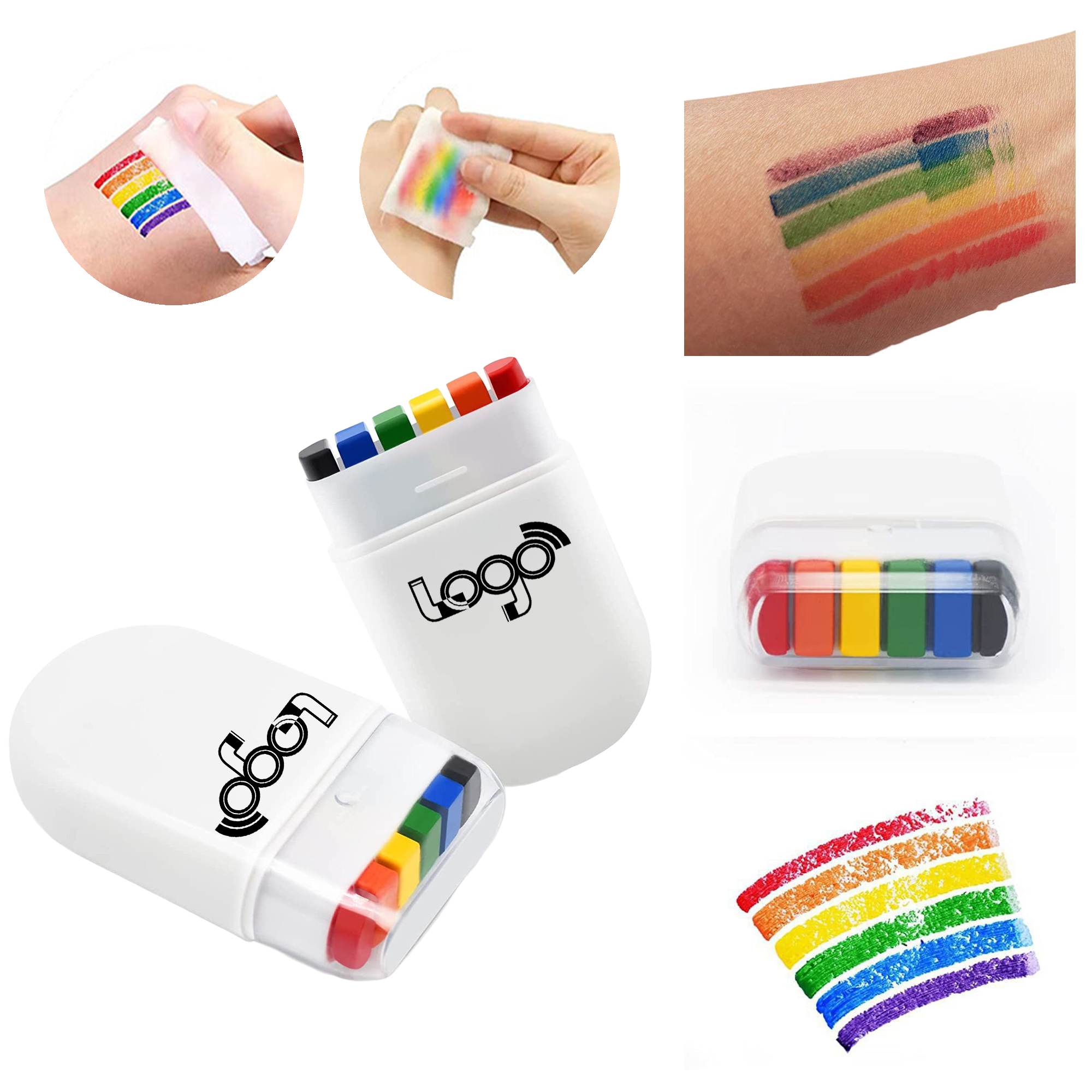 6-Color Face Paint Crayons For Sports Fans 2
