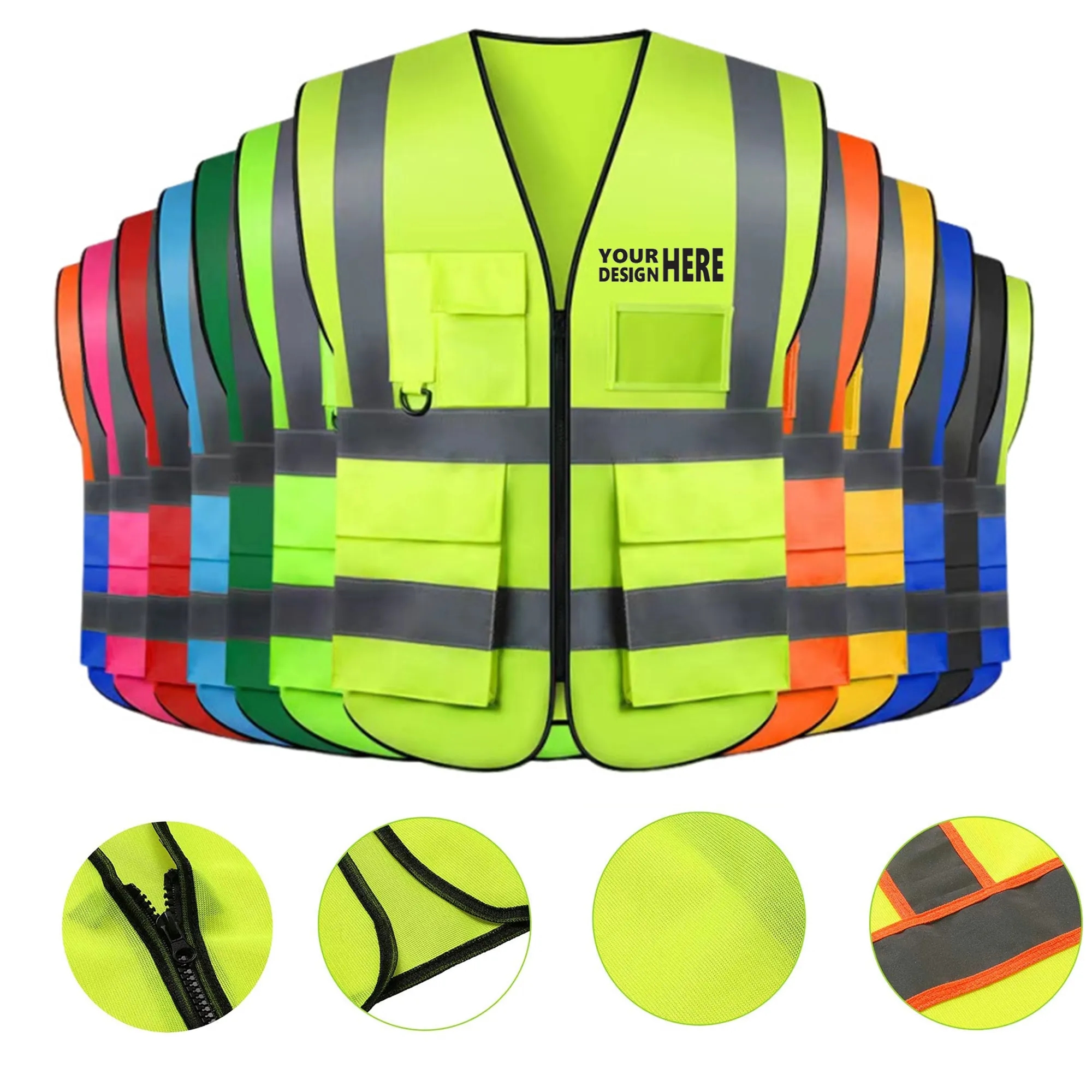 MOQ20 Warp Knitted Reflective Safety Vest