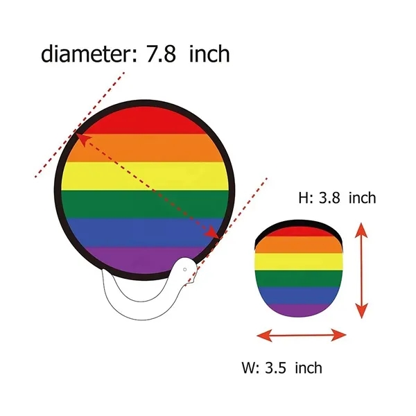 Custom round foldable frisbee fan 2