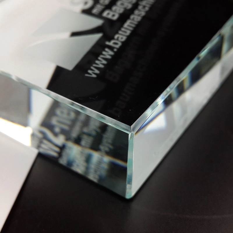 Rectangular Cutaway Crystal Paperweight 3
