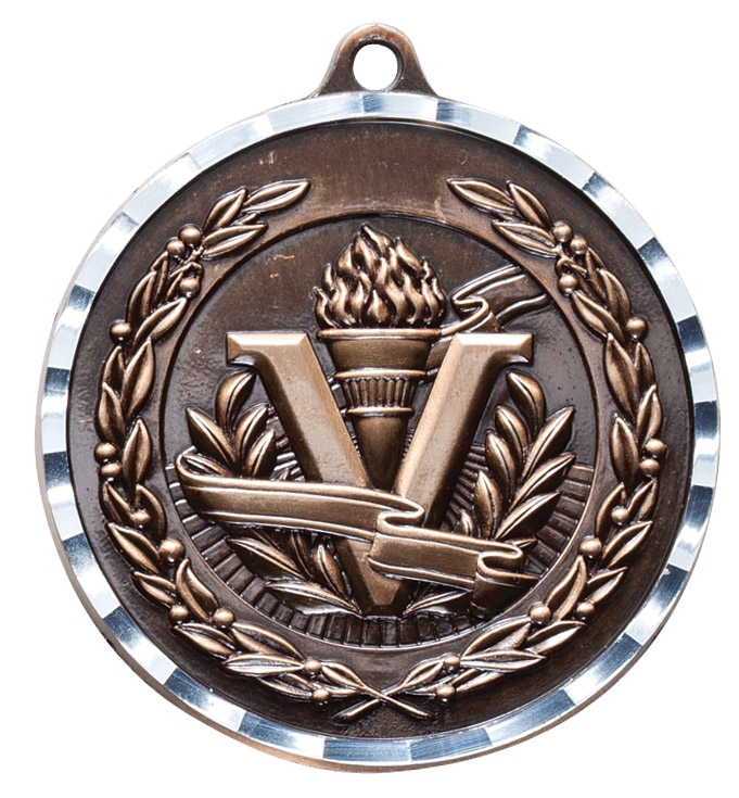 2" Bronze Victory Diamond Cut Medal 2