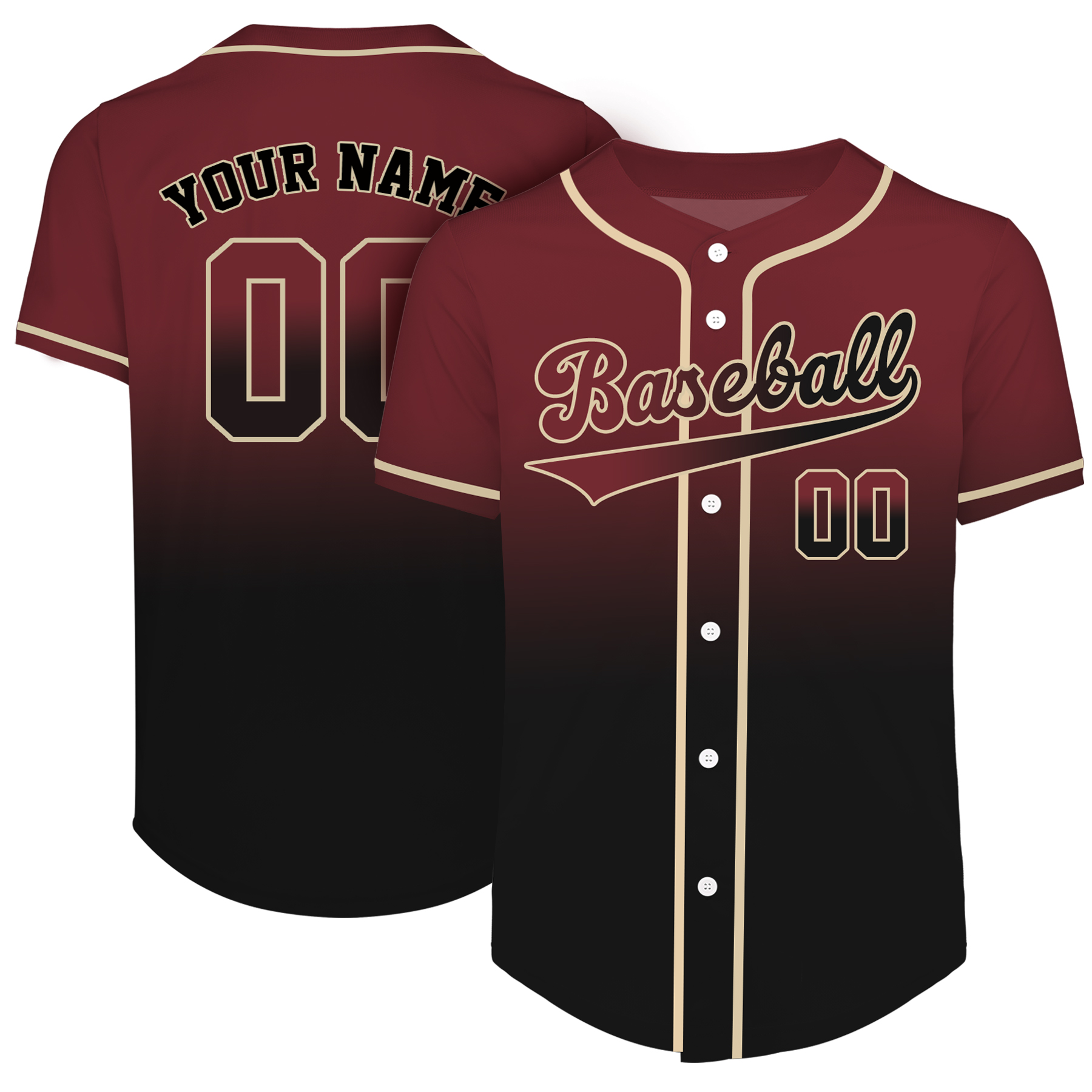 Custom Full-Button Baseball Jersey (Full Color Dye Sublimated) 30