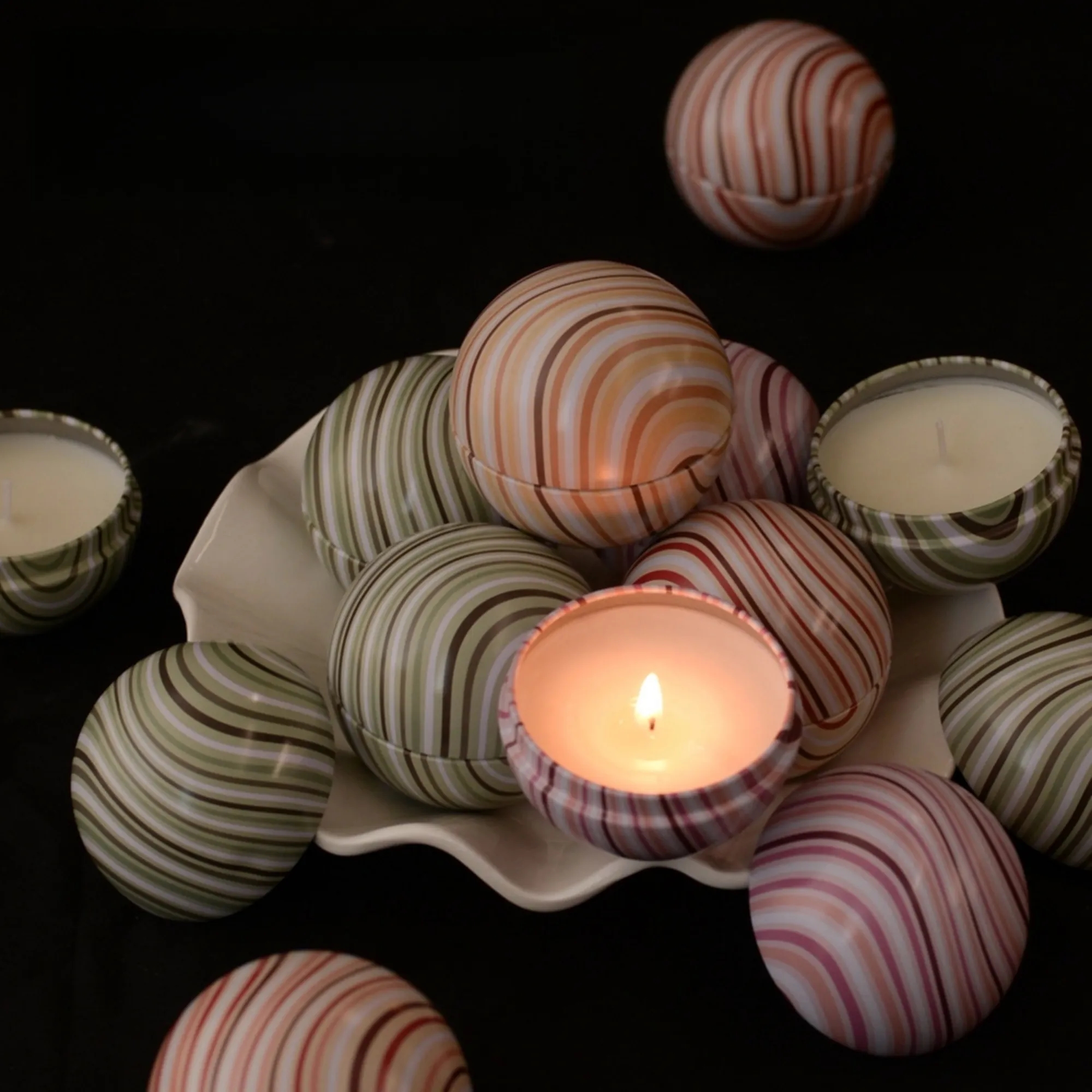 Striped Sphere Scented Candle Aroma Candle 6