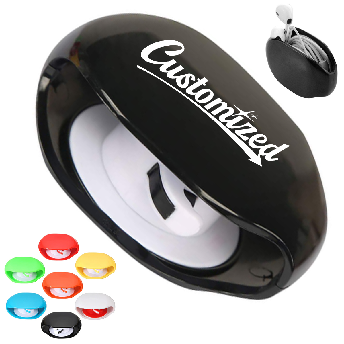 Round Cable Organizer Case for Earbuds and Charging Cords 5