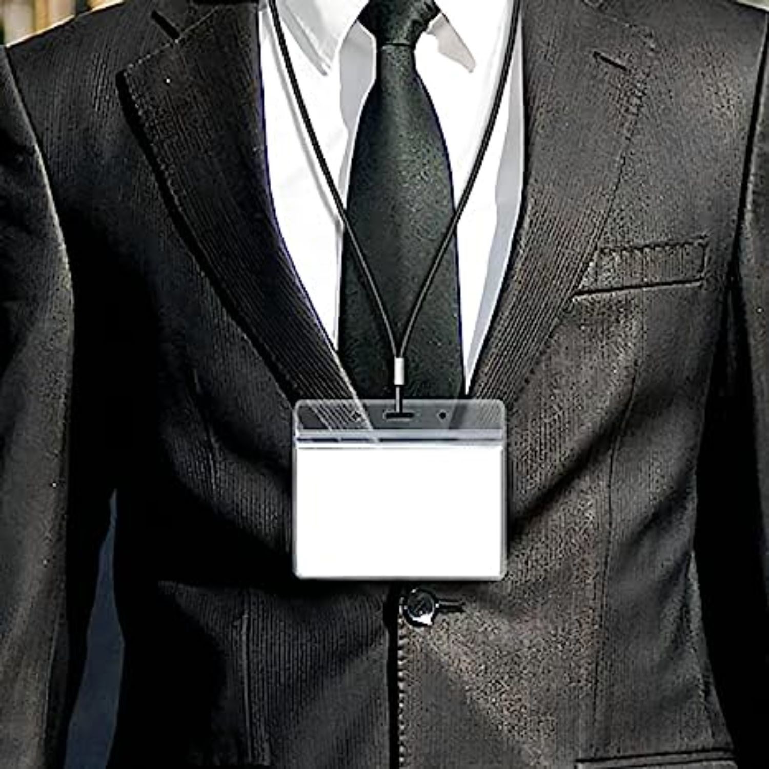 3.5"W x 2.25"H rPET Clear Vinyl Horizontal Badge Holder 2
