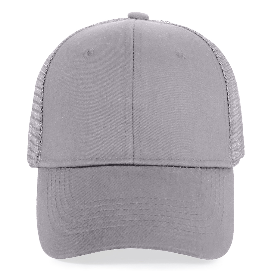 Stock Solid Color Cotton 6-Panel Trucker Cap 3