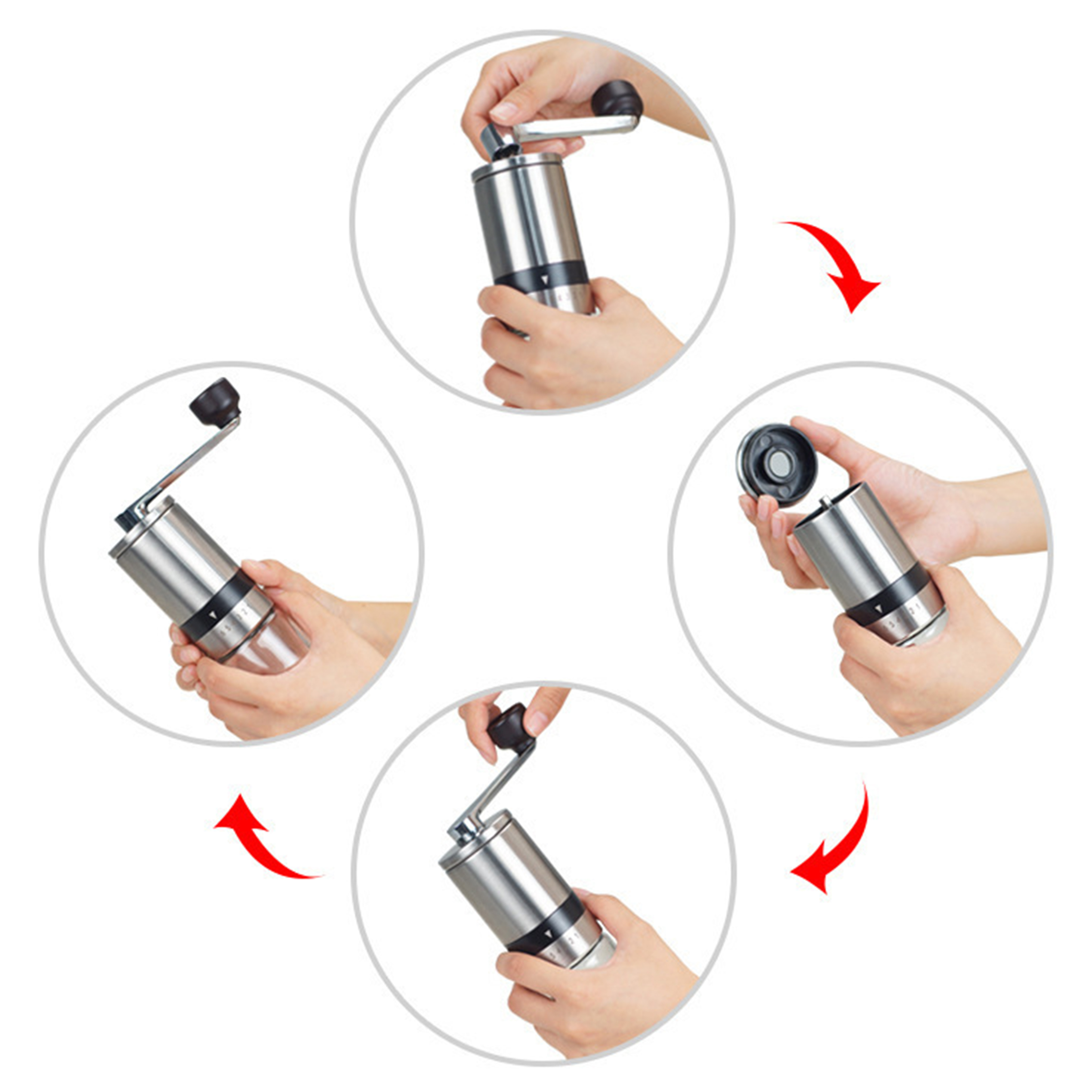 Stainless Steel Manual Coffee Bean Grinder 7