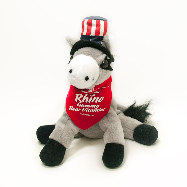 7" Donkey Demi With Hat and Bandana with One Color Imprint 2