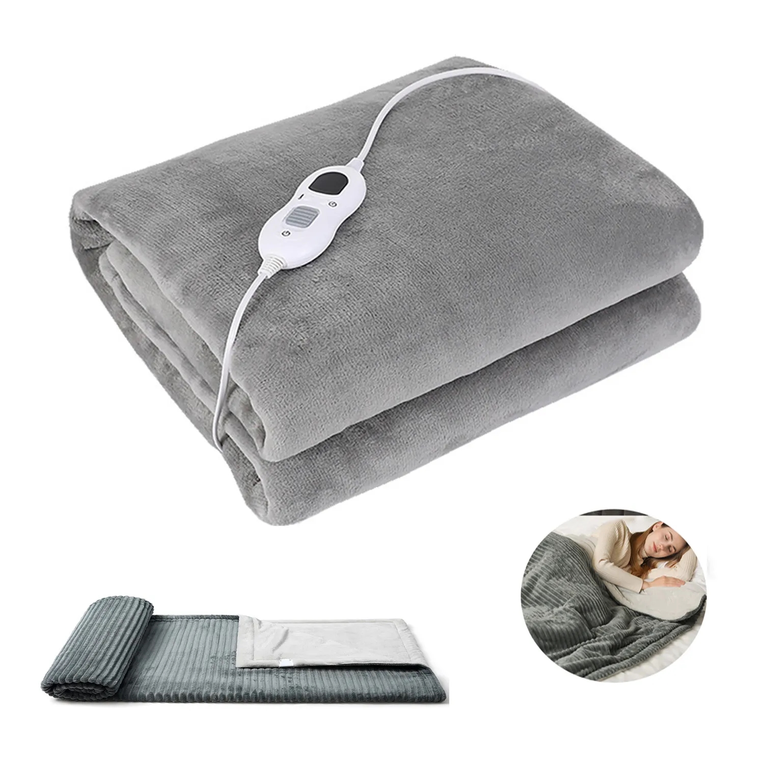 Flannel Heated Blanket Electric Throw 1