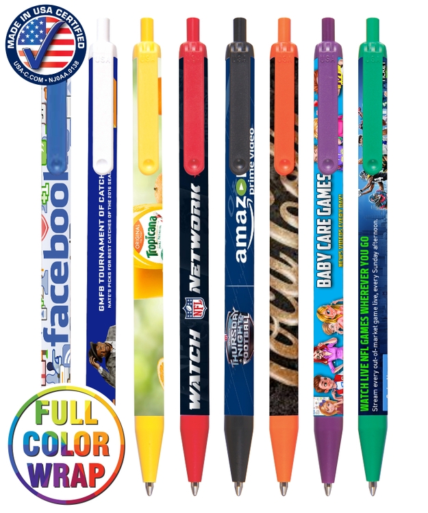 Full Color Wrap - "Click-A-Stick" USA Made Pens 1