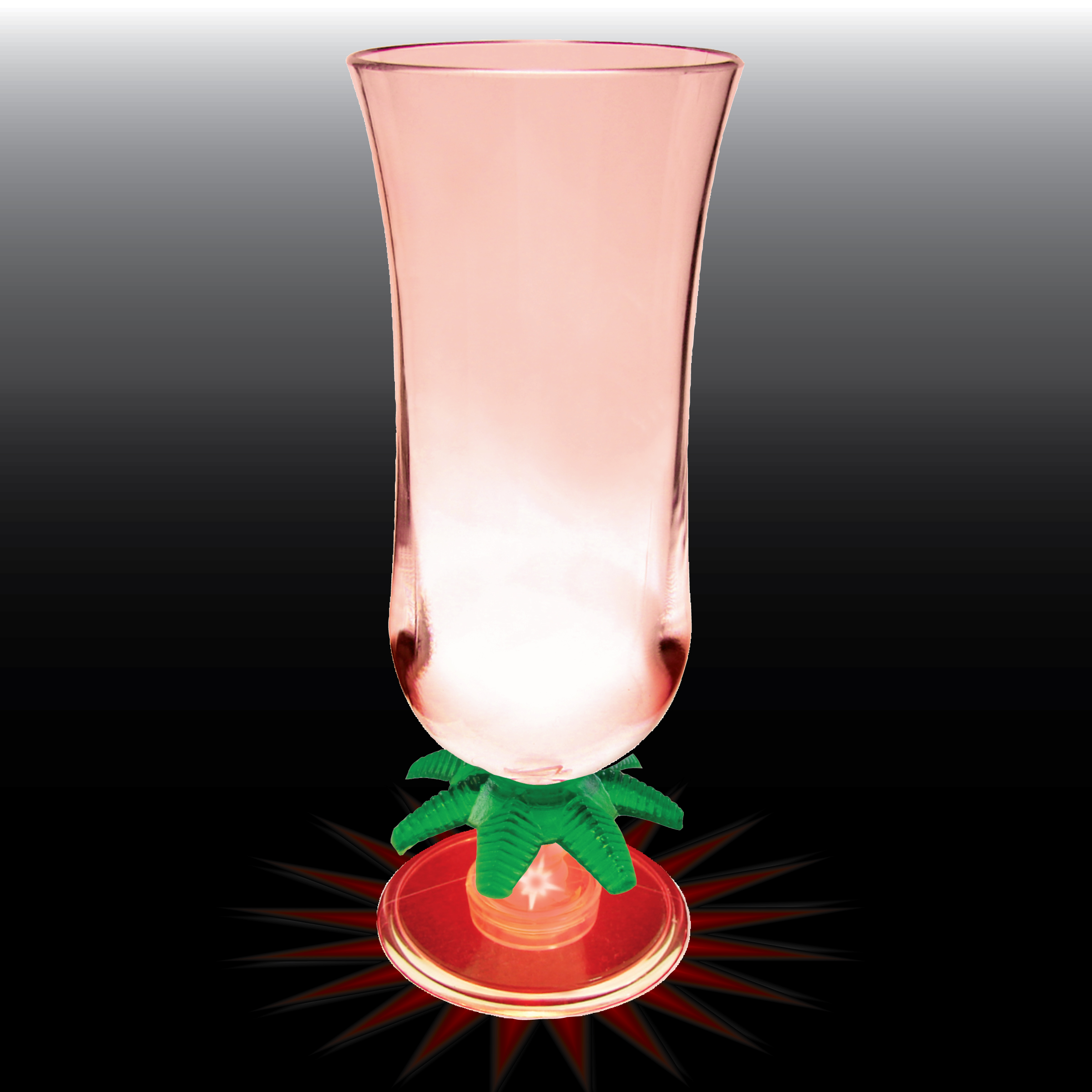 15oz Light Up Plastic Palm Tree Stem Hurricane Glass