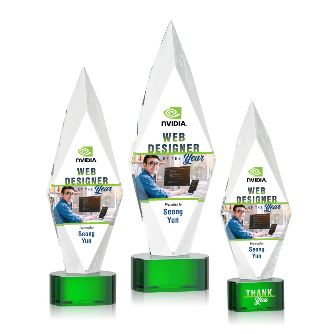 Manilow VividPrint™ Award on Paragon Base - Green 3