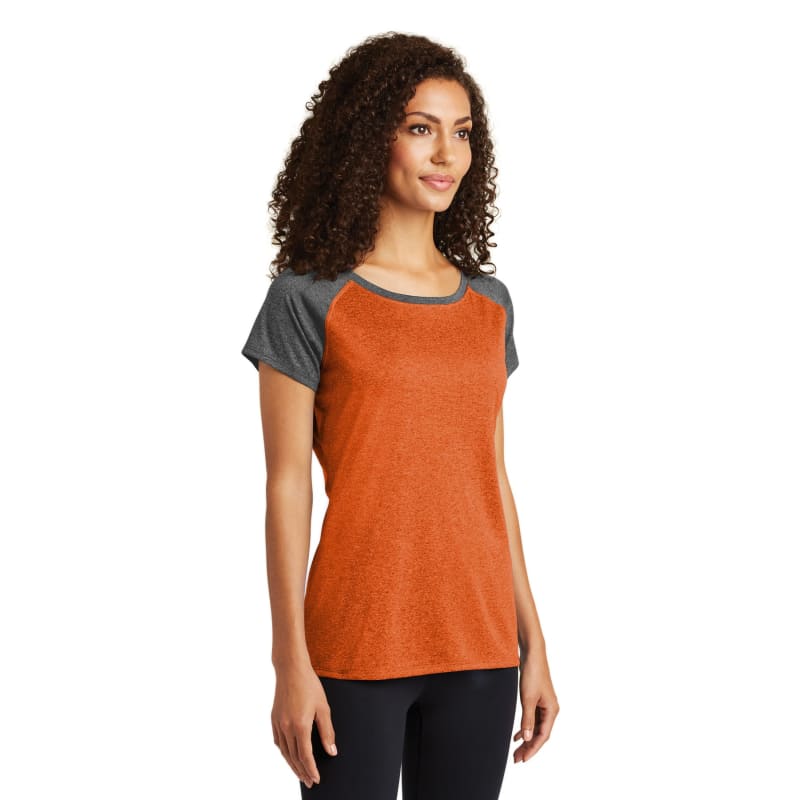 Sport-Tek Women's Heather-On-Heather Contender Scoop Neck Tee. 19