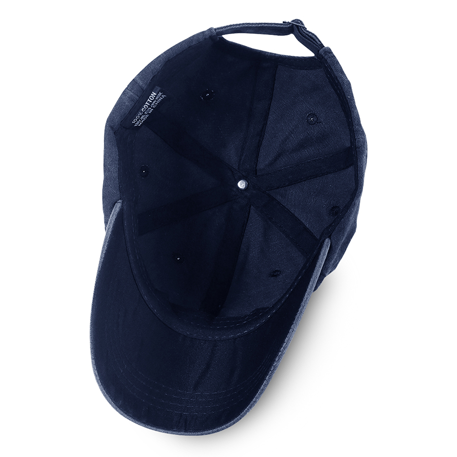 Stock Washed Cotton 6-Panel Baseball Cap w/ D-Ring Metal 19