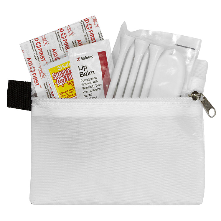 "DEL MONTE" 14 Piece Golf Kit Components inserted into Zipper Pack 17