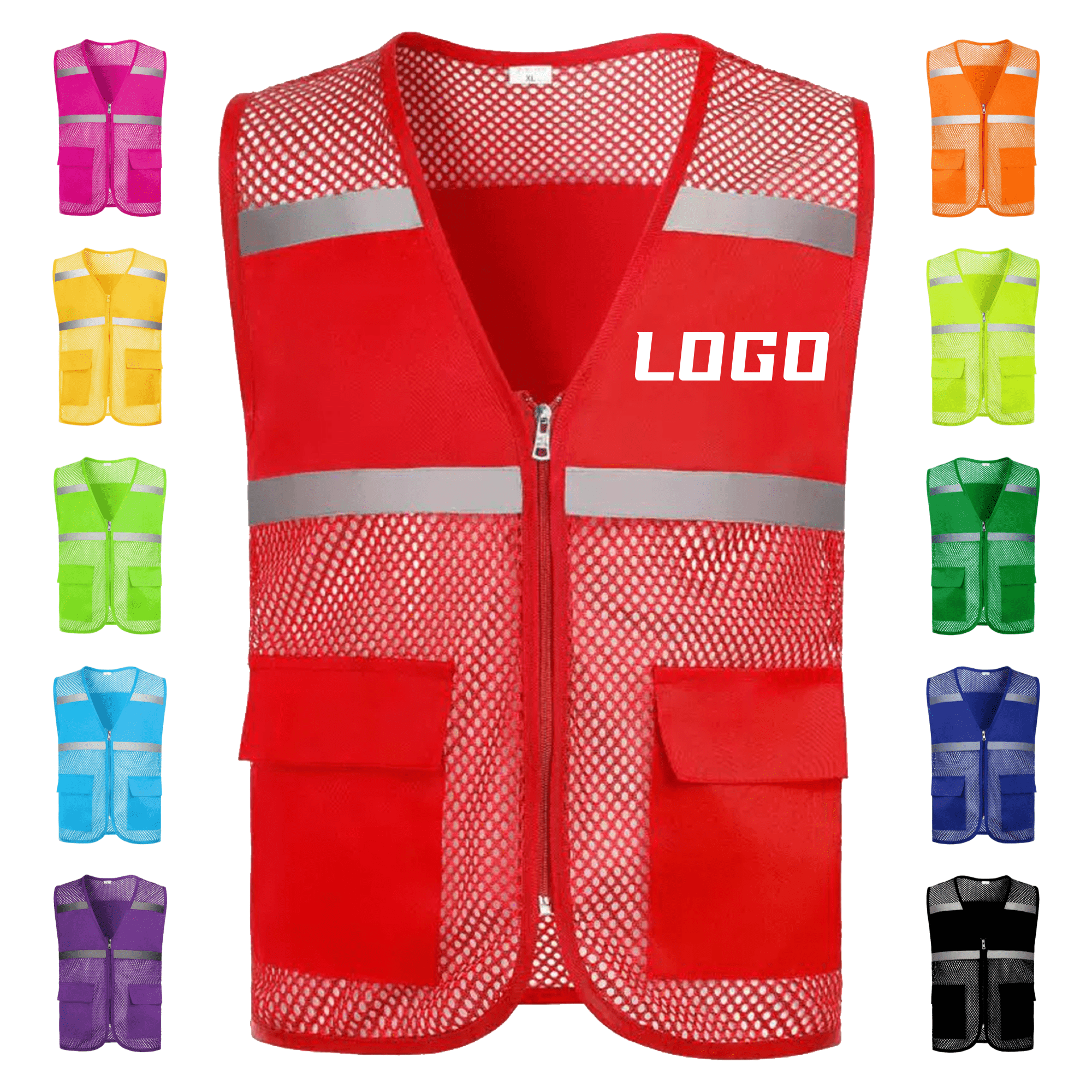 Men Women Mesh Reflective Safety Vest Vest 8