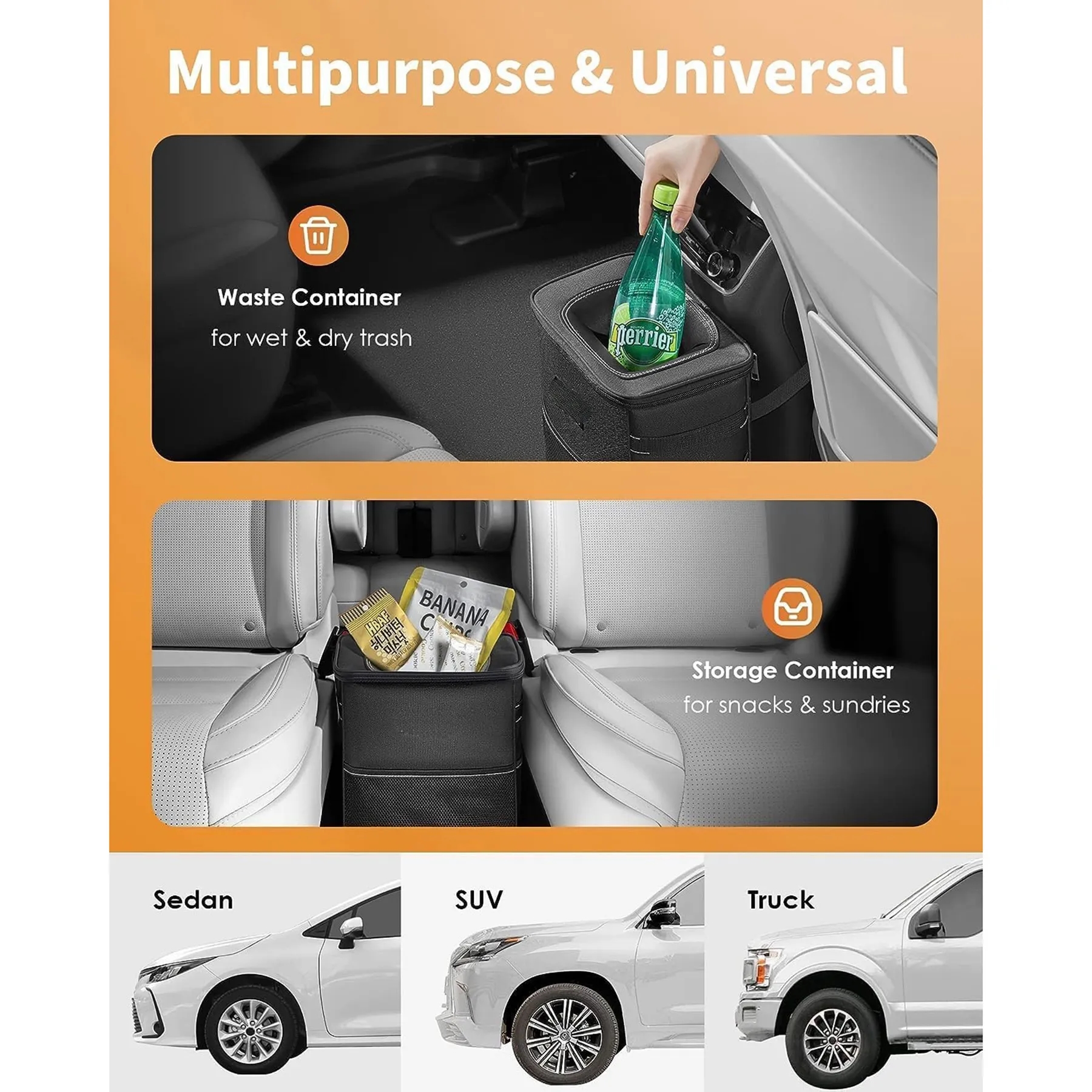 Car Trash Can with Lid 6