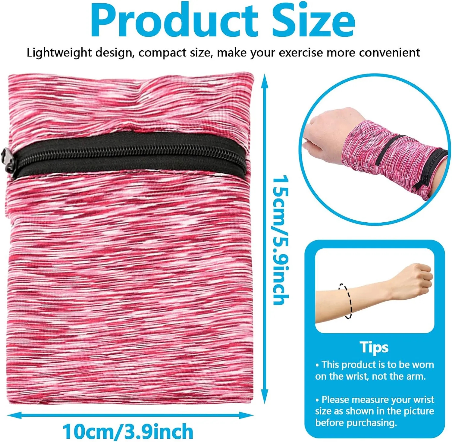Breathable Wrist Wallet with Zipper 8