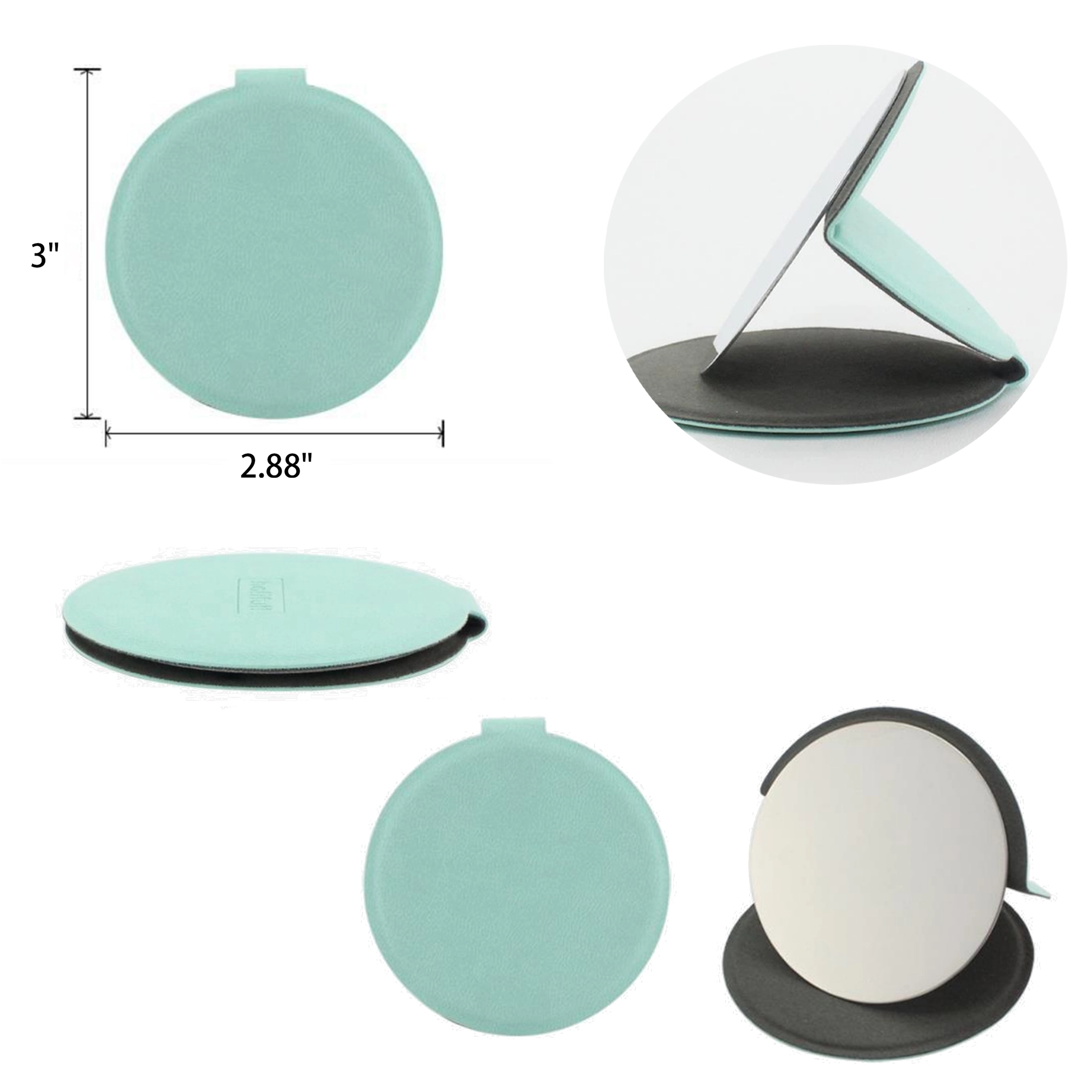 Folding Makeup Mirror with PU Leather Case Cover 2
