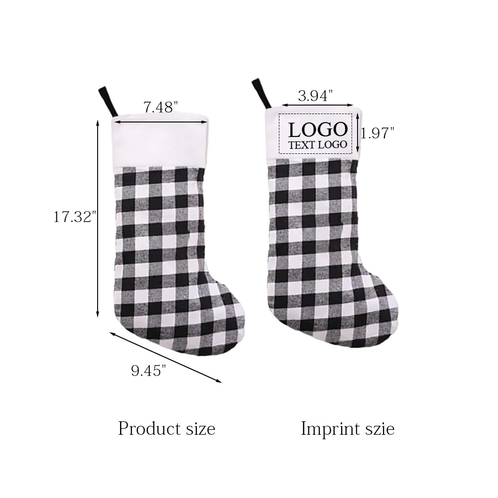 Plaid Christmas Stocking Ornament (Large) 3