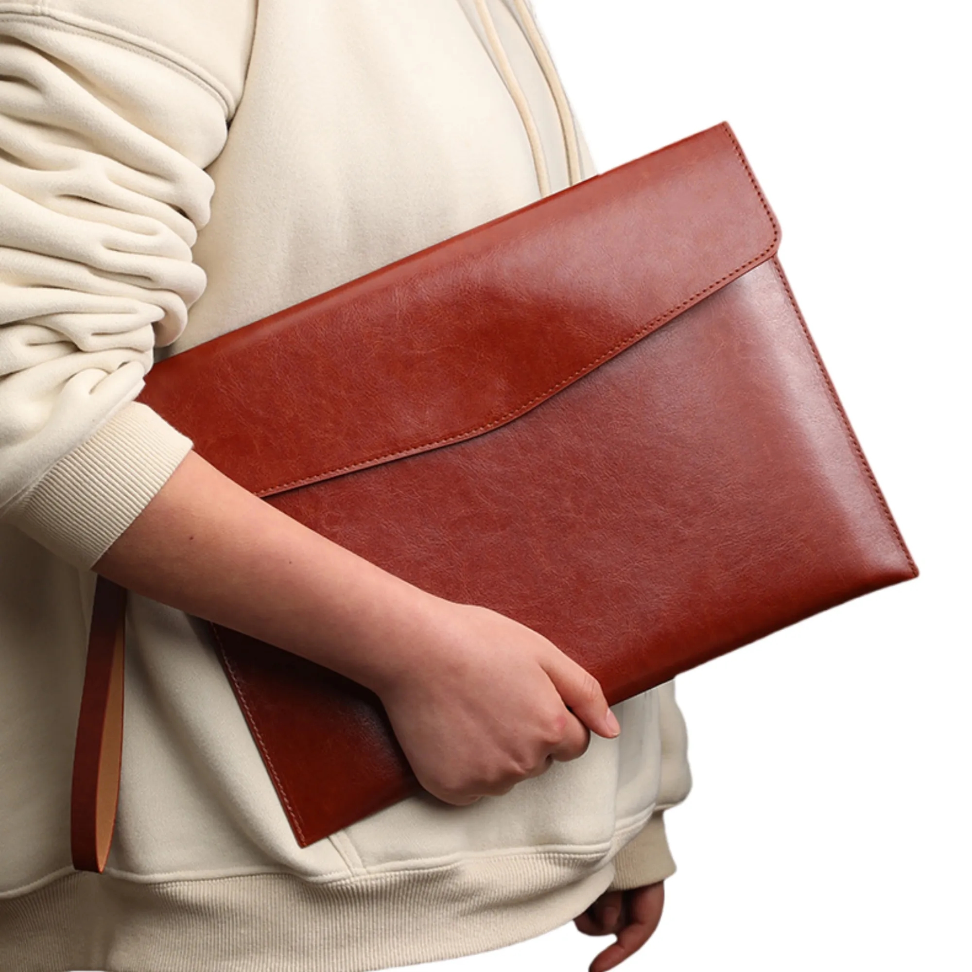Elegant Business Tote Bag - Waterproof PU Leather 12