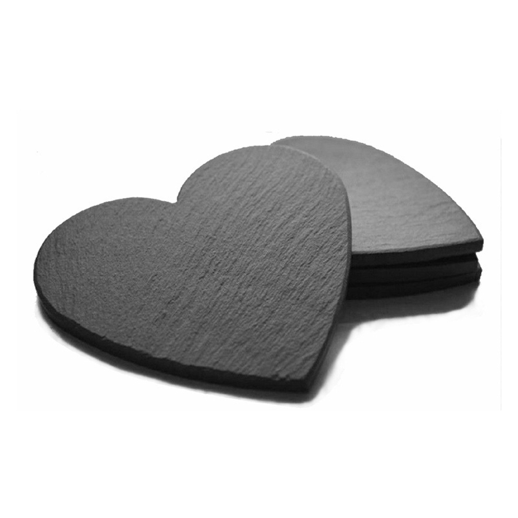 Natural Heart-Shaped Circular Slate Coaster 2