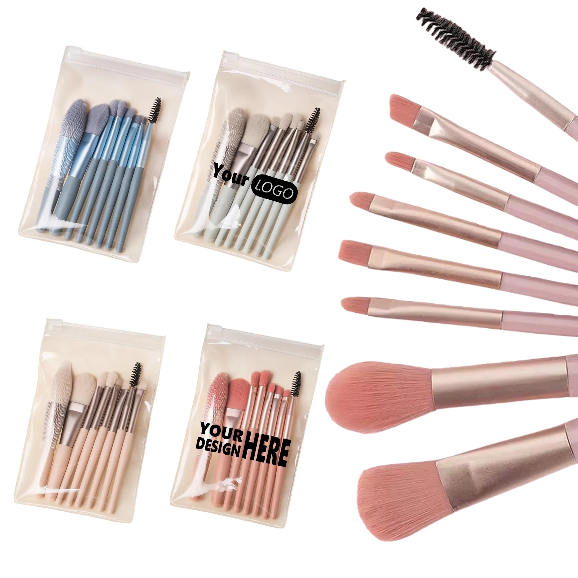 Complete 8-Piece Makeup Brush Kit