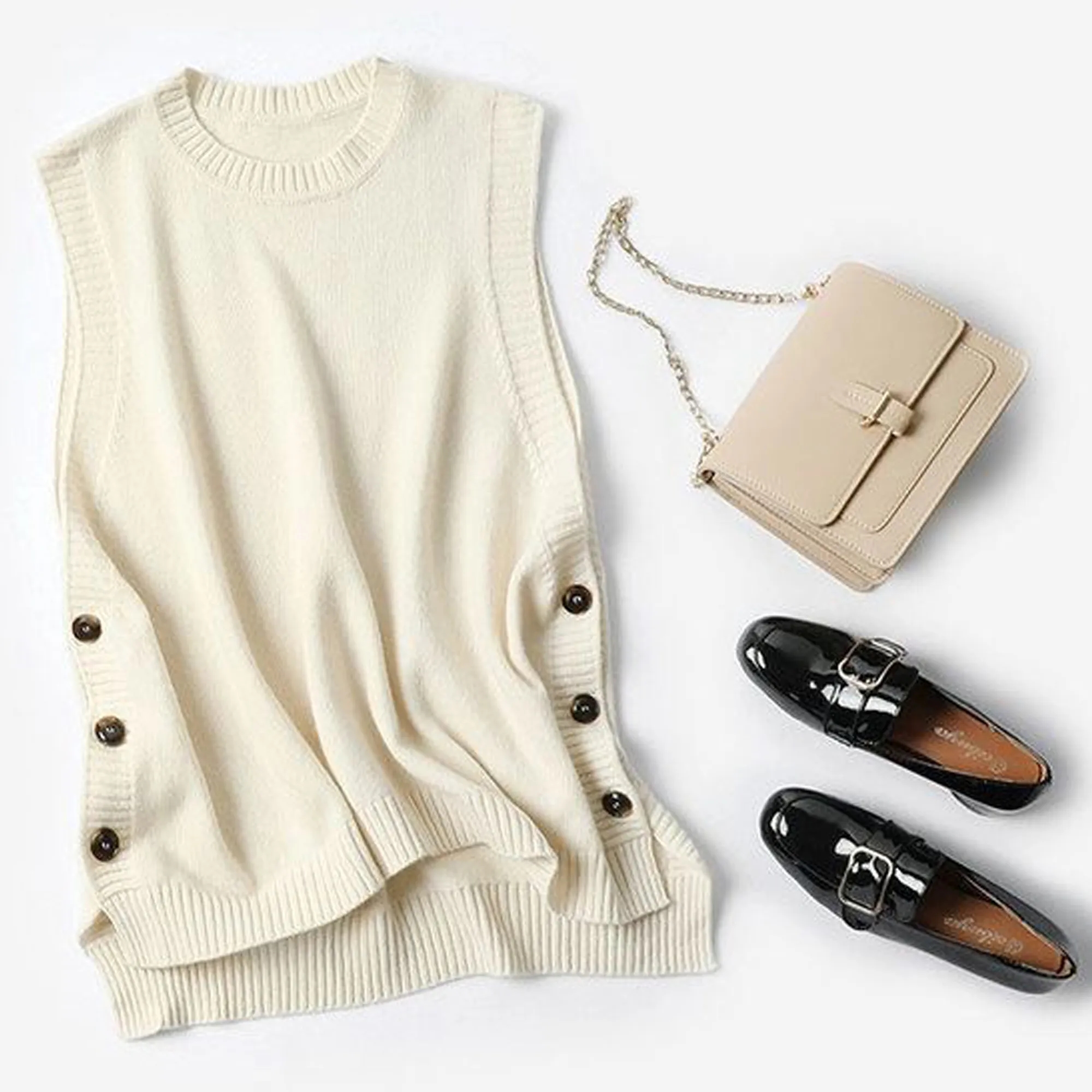 Women's Wool Blend Knitted Vest 2