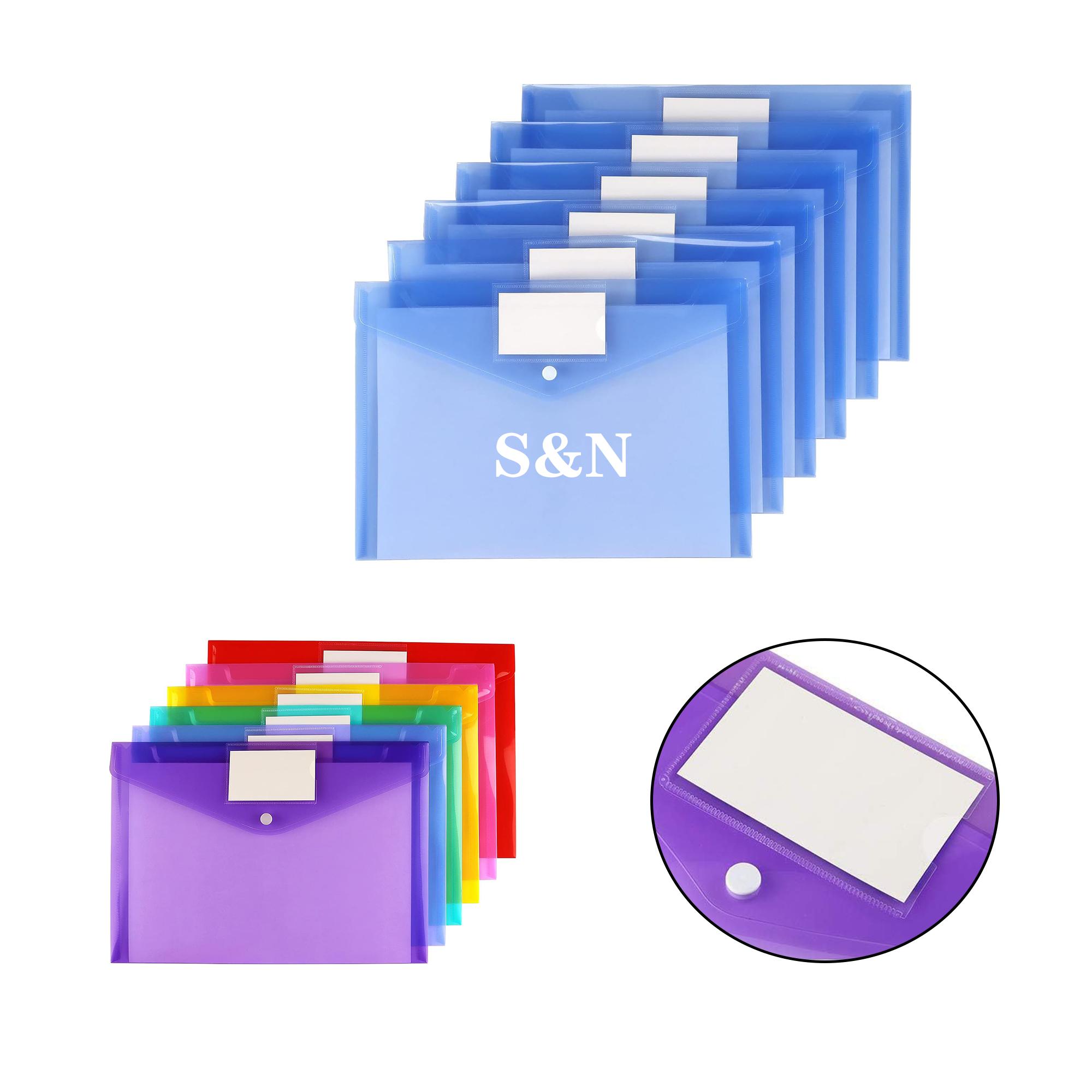 Snap-button Transparent File Bag 2