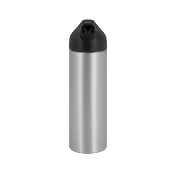 EasyFlow Recycled Aluminum Bottle w Straw Lid, custom water bottle with logo imprint 144