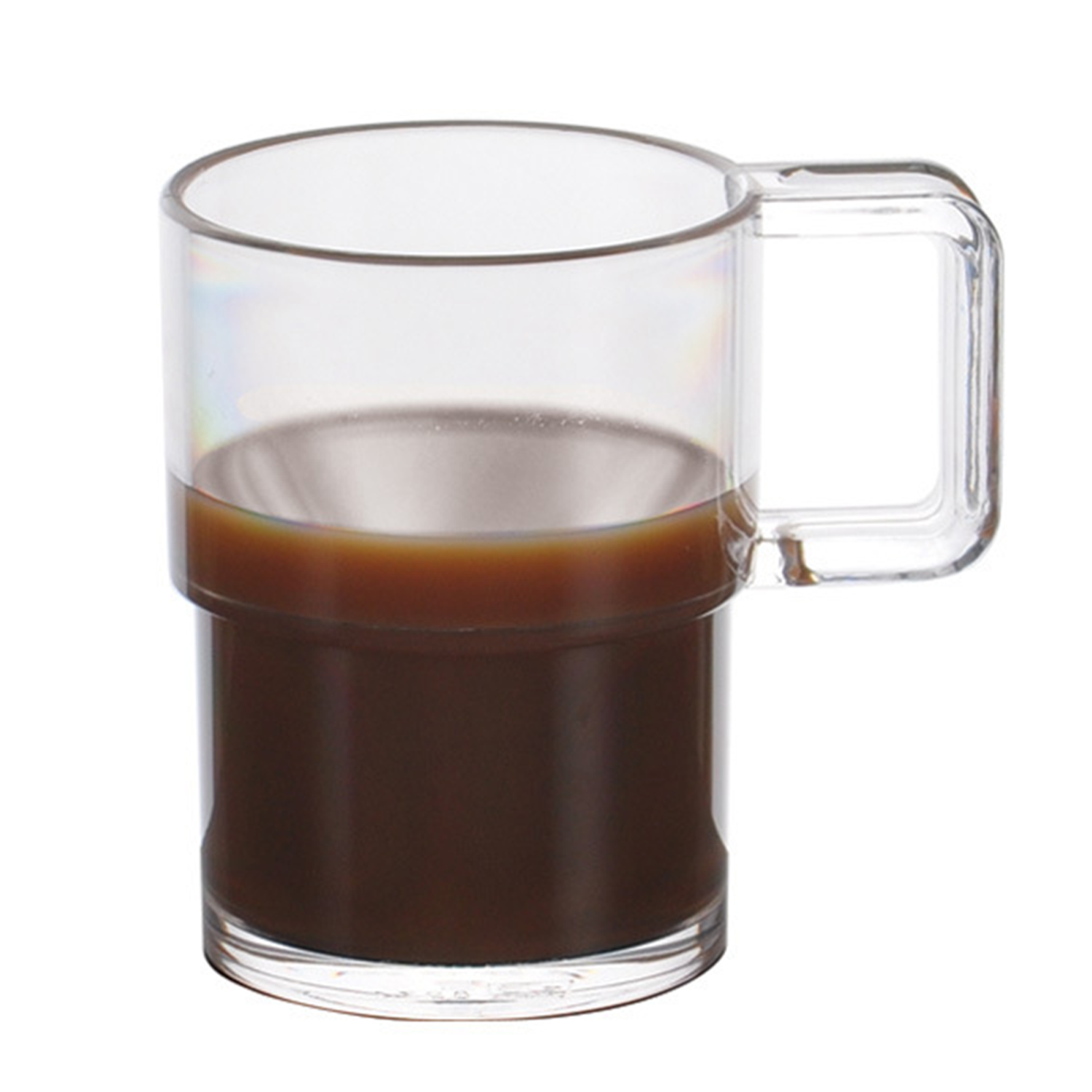 8oz Plastic Clear Stackable Cup w/Handle 6