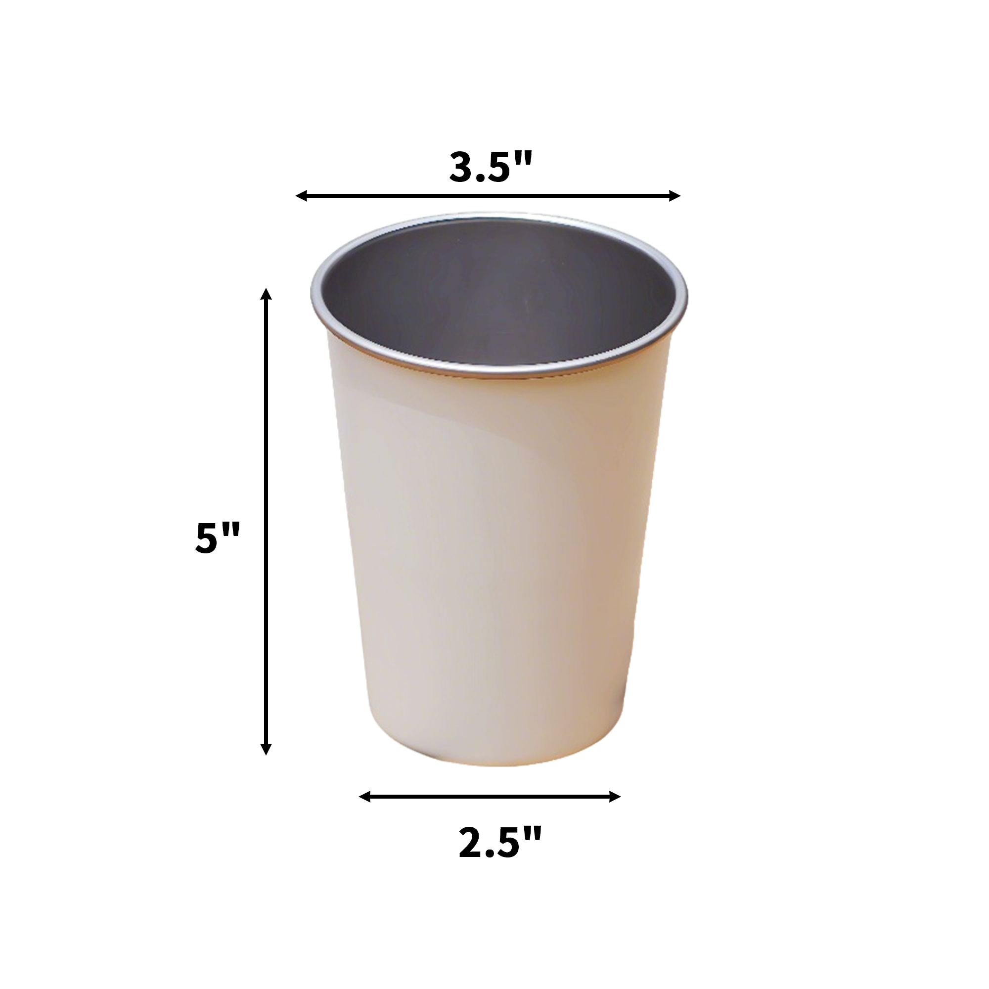 Stainless Steel Pint Cup 16 Ounce Powder Coated Black 3
