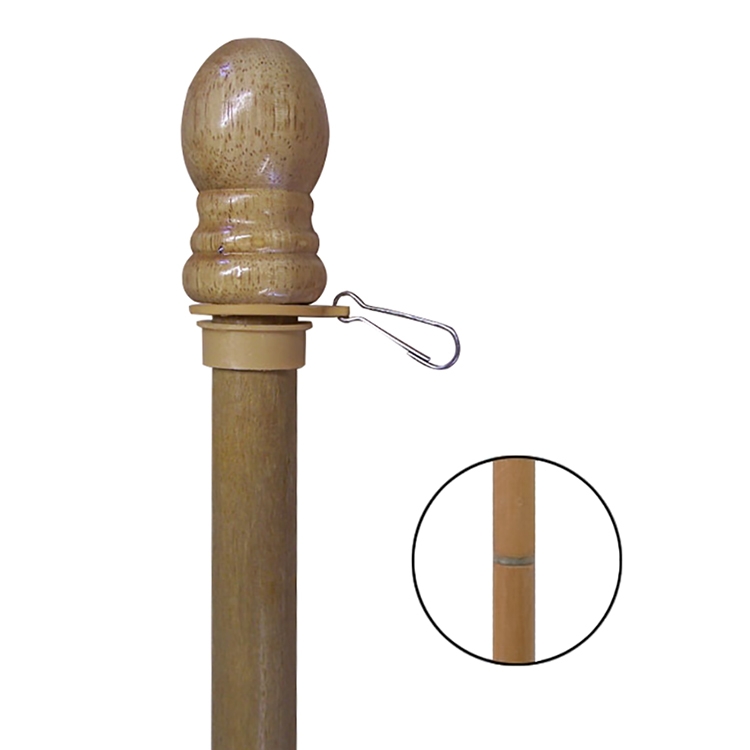 5' x 1" Natural Wood 2-Piece Pole 1