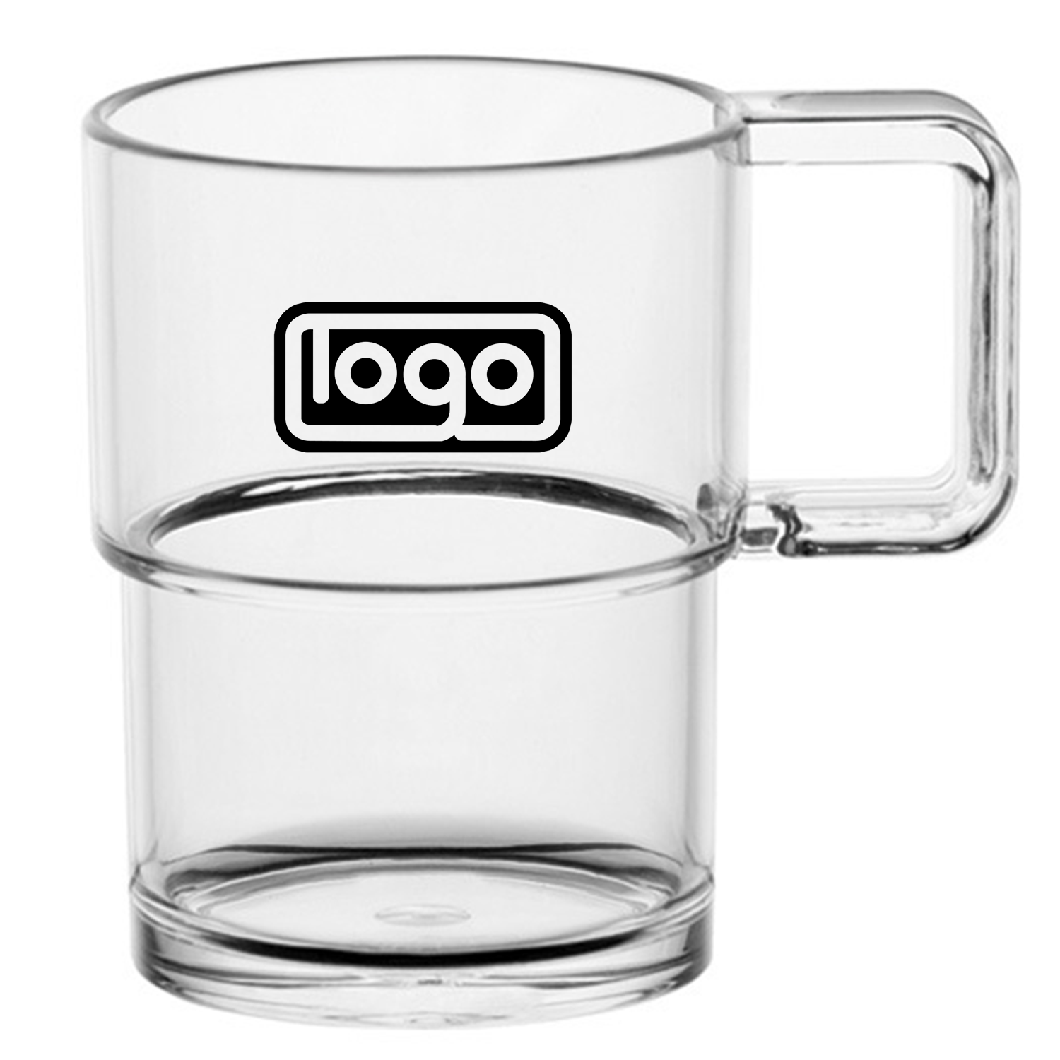 8oz Plastic Clear Stackable Cup w/Handle 2