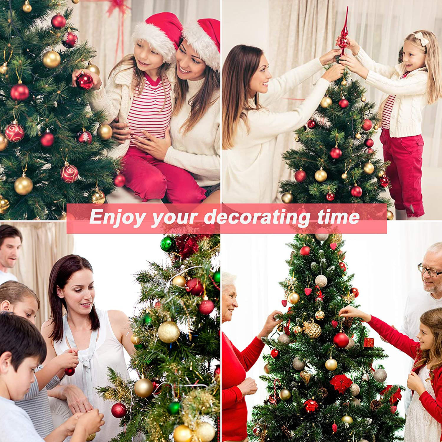 Holiday Bulbs Festive Wedding Hanging Ornaments Christmas Tree Decoration--8 cm 11