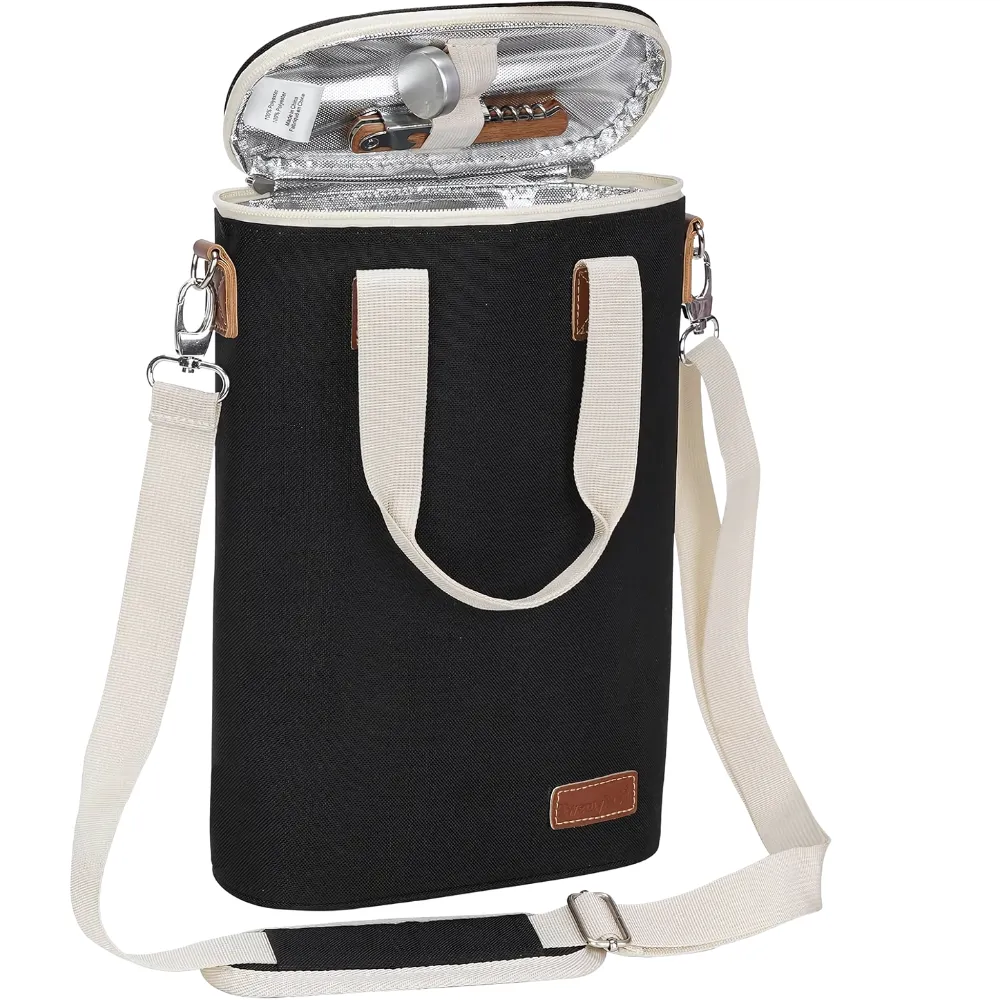 2-Bottle Insulated Wine Tote Carrier 2