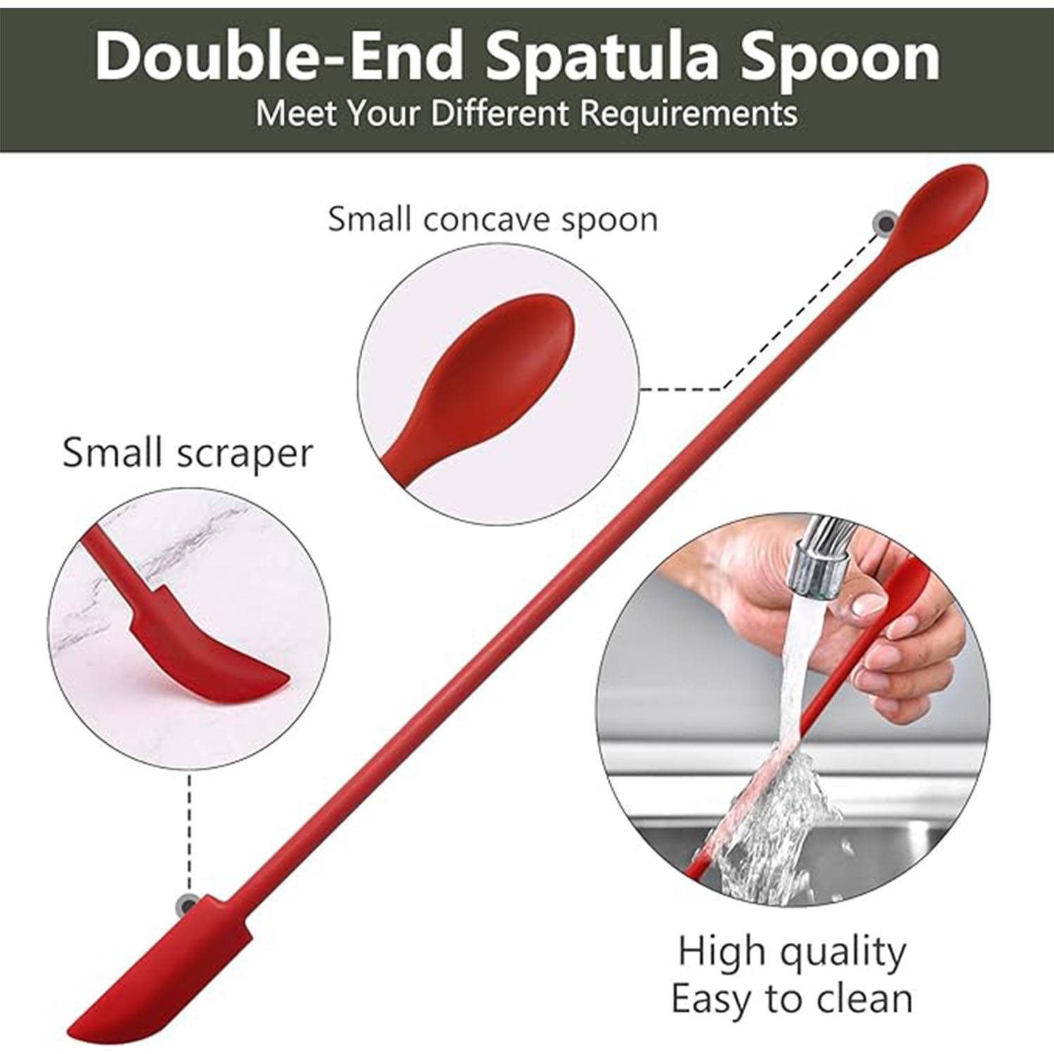 Double-headed Mini Silicone Spoon and Spatula 4